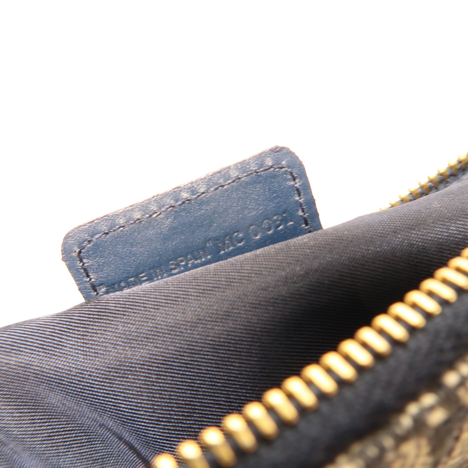 Dior 帆布Vintage Saddle Bag金扣手挽袋藍色