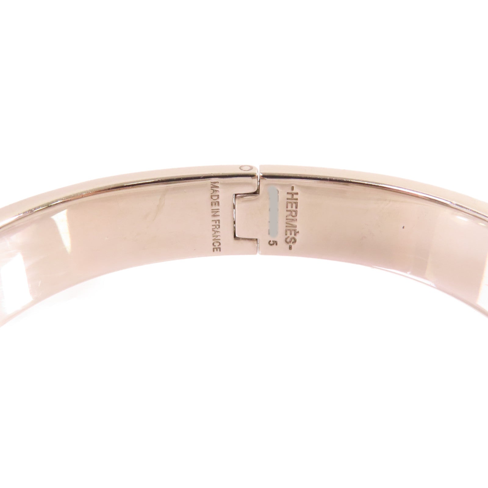 HERMES 金屬/琺瑯Clic H Bracelet手鐲橘紅色