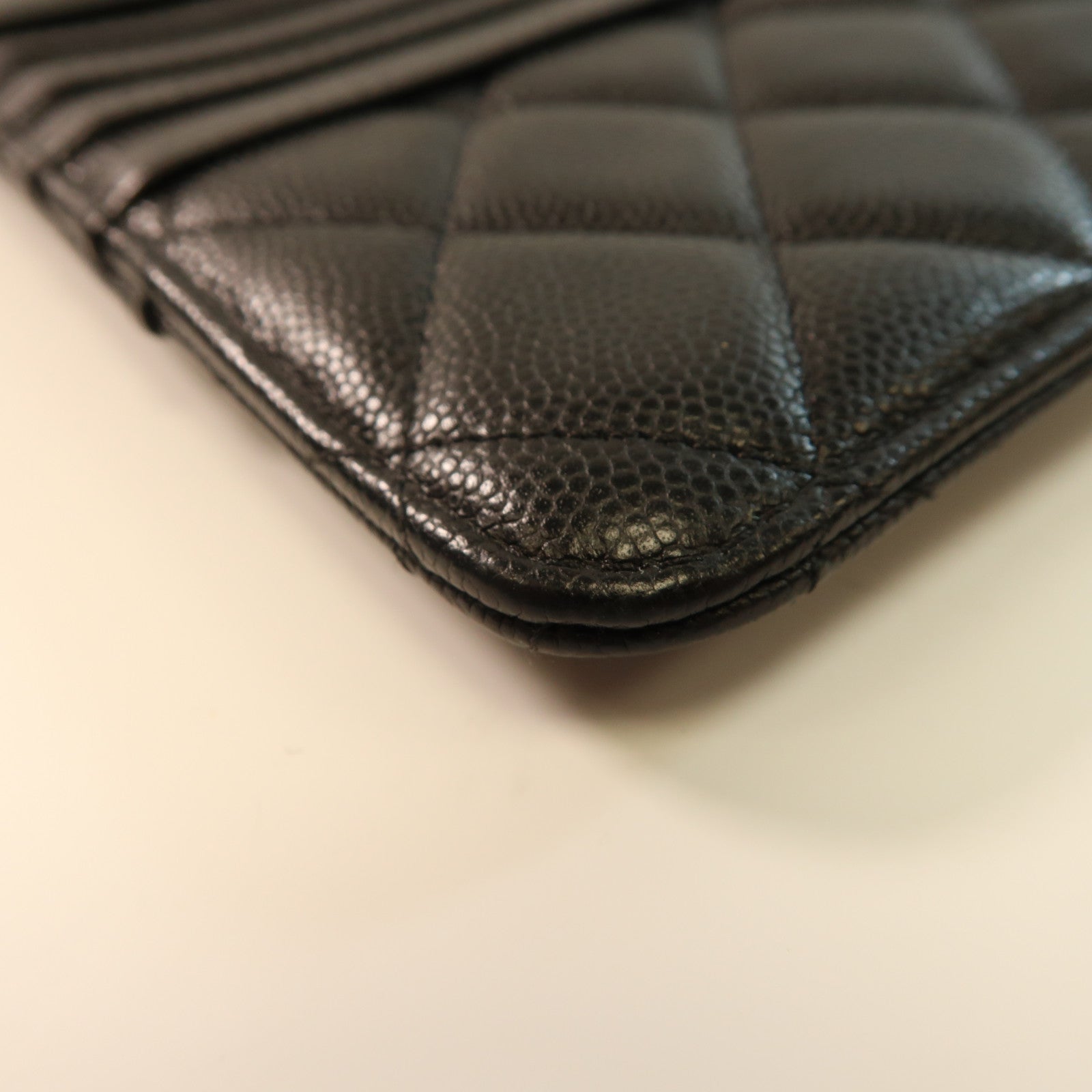 CHANEL 牛皮皮革Zipper Long Wallet金扣長錢包黑色