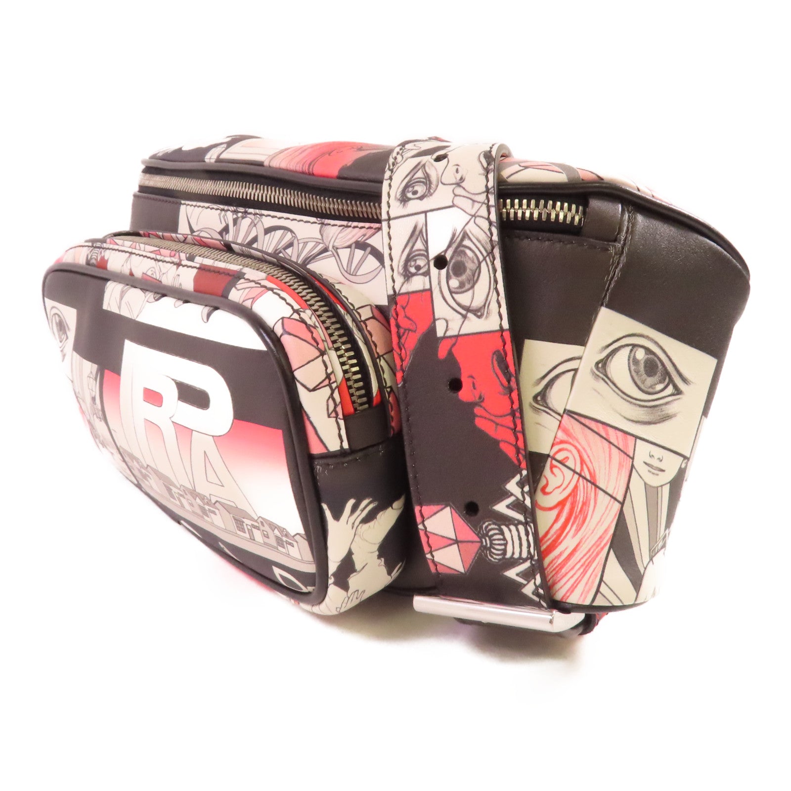 PRADA 塗層帆布Waist Bag銀扣腰包彩色
