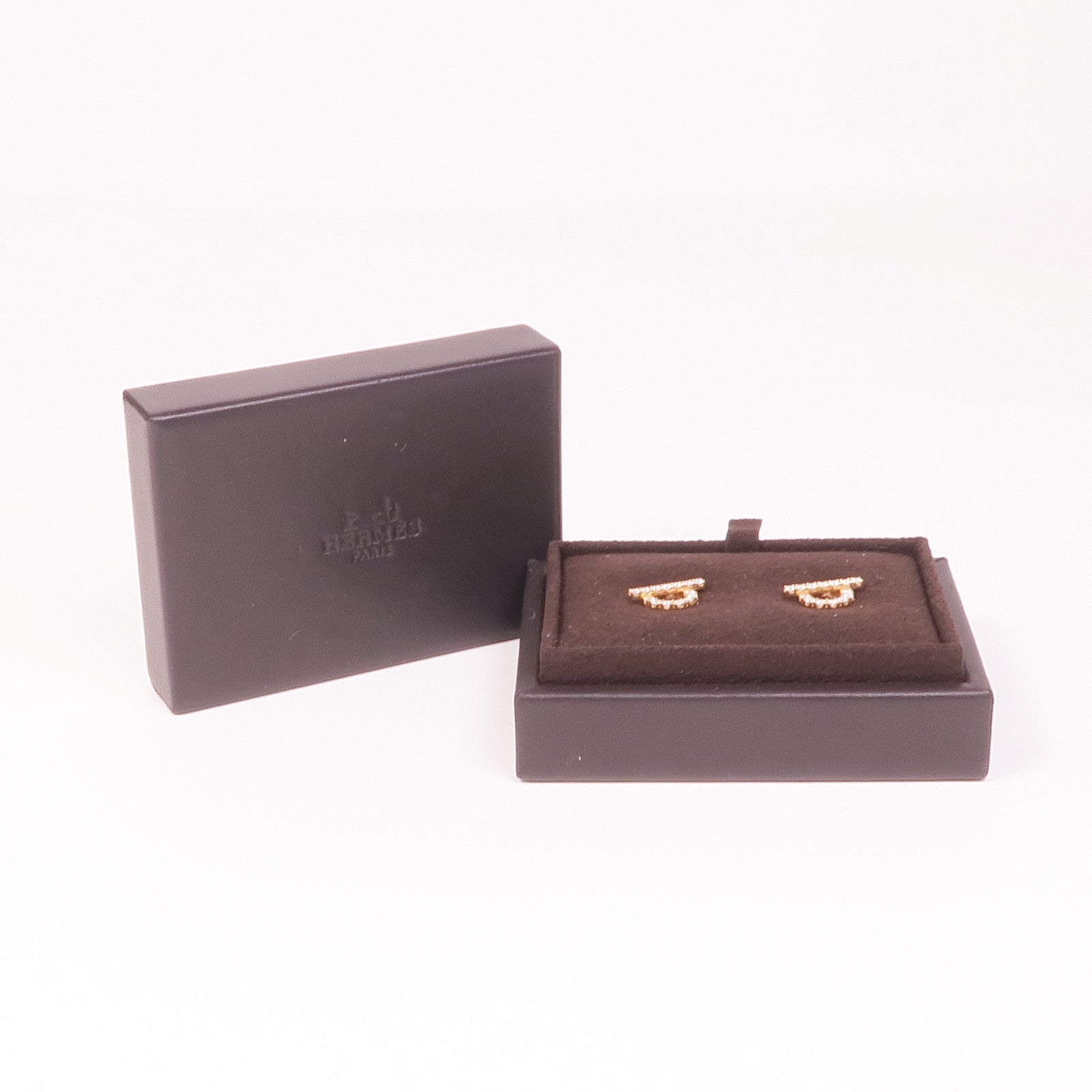 HERMES 18K玫瑰金Finesse Diamond Earrings鑽石耳環