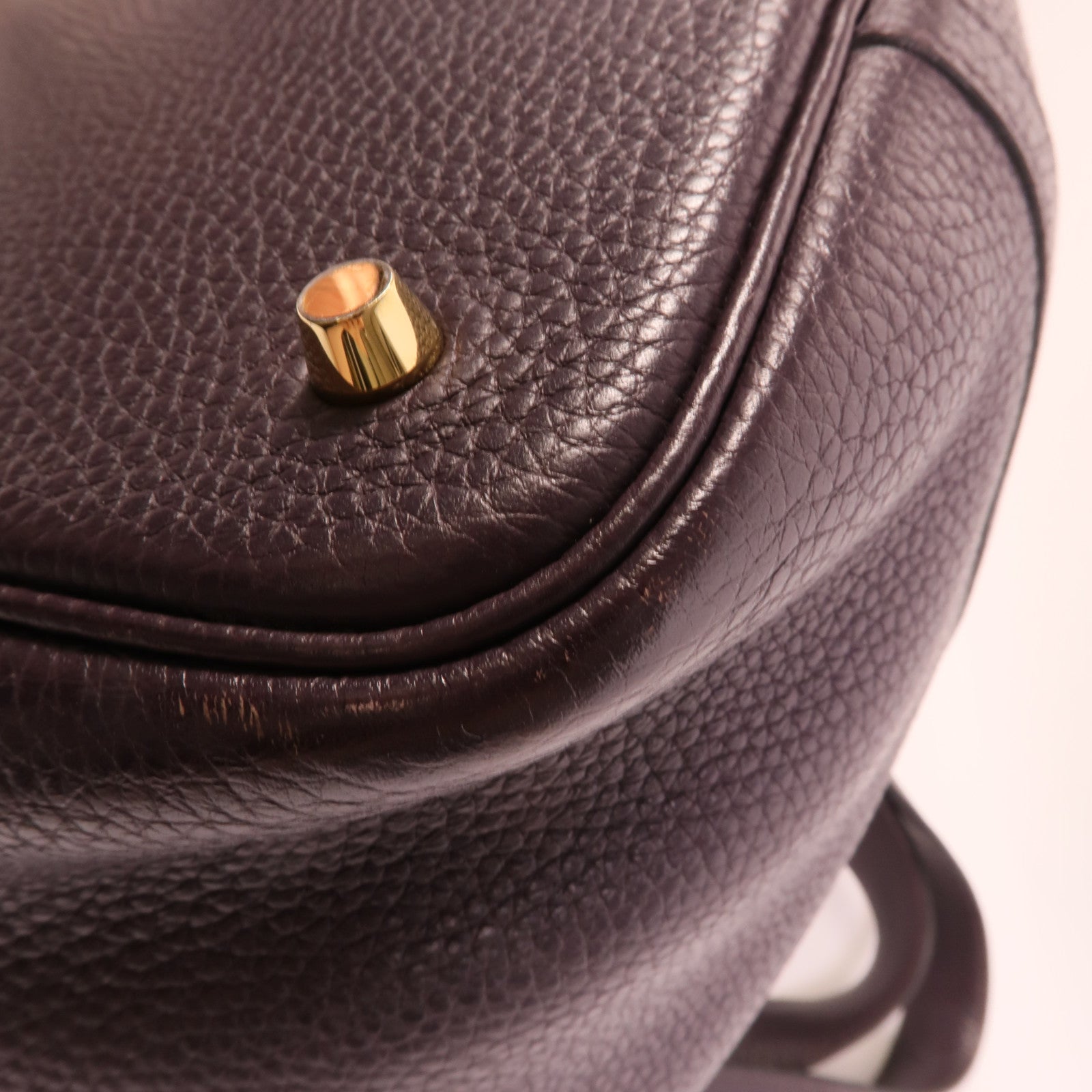 HERMES Clemence皮革Picotin MM手挽袋Raisin