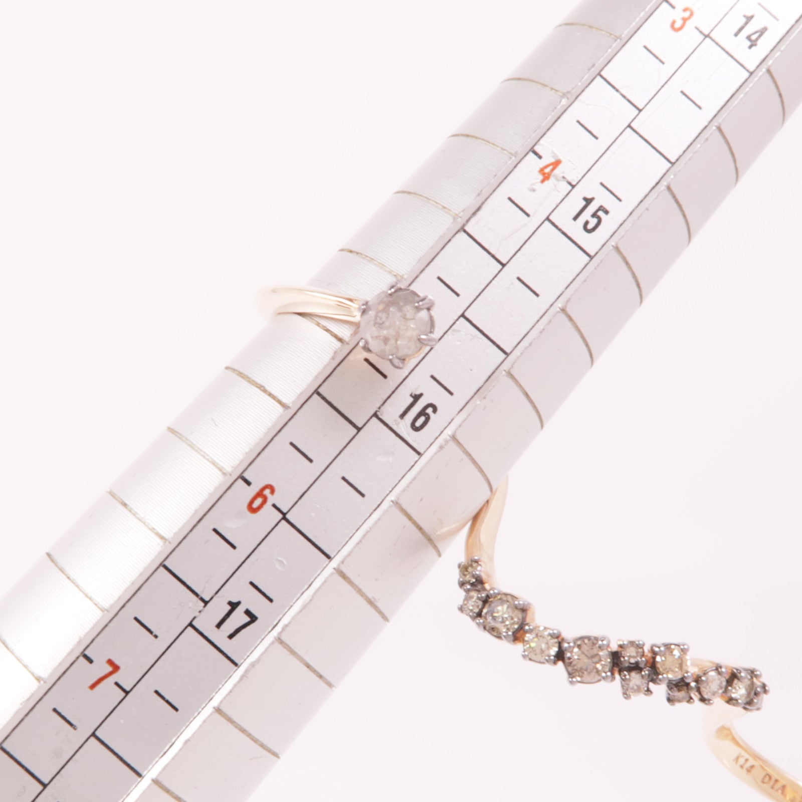 JEWELRY 14K玫瑰金Three Finger Diamond Ring鑽石三指戒指US#6.5/US#6