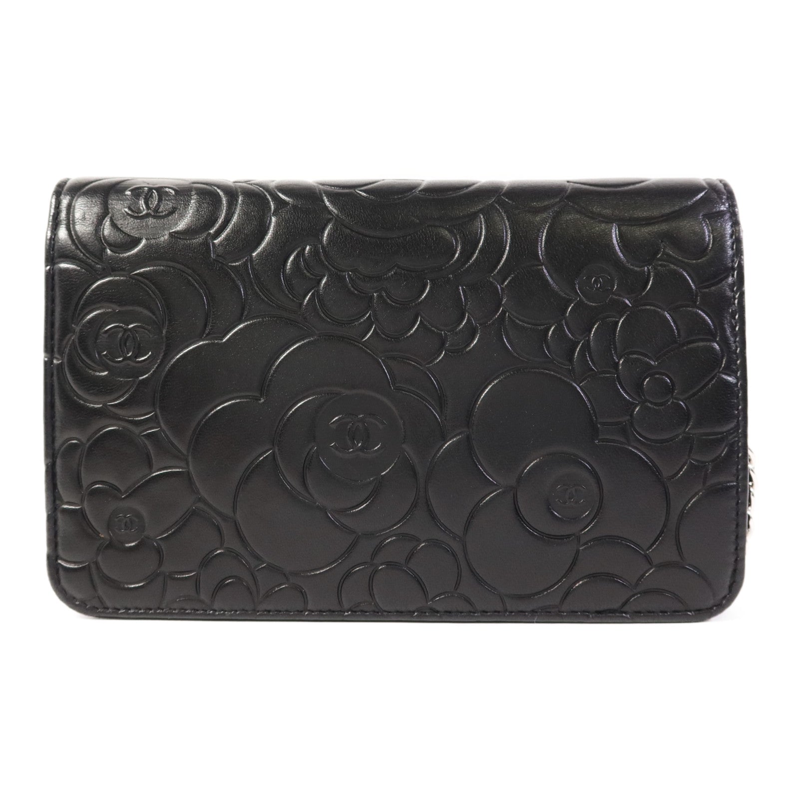 CHANEL 羊皮皮革WOC Wallet On Chain銀扣鏈帶肩背袋
