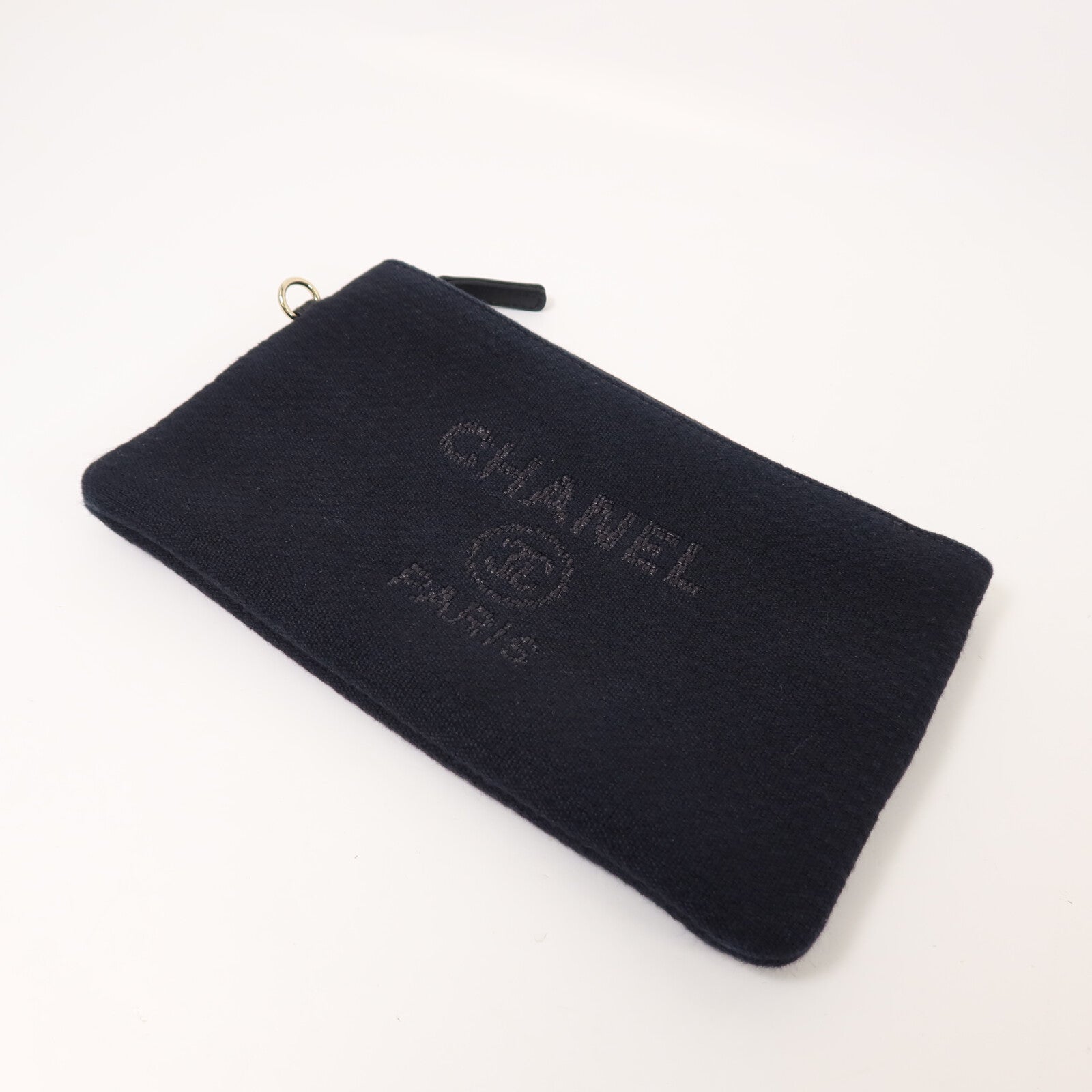CHANEL 帆布Deauville MM鏈帶手挽肩背兩用袋