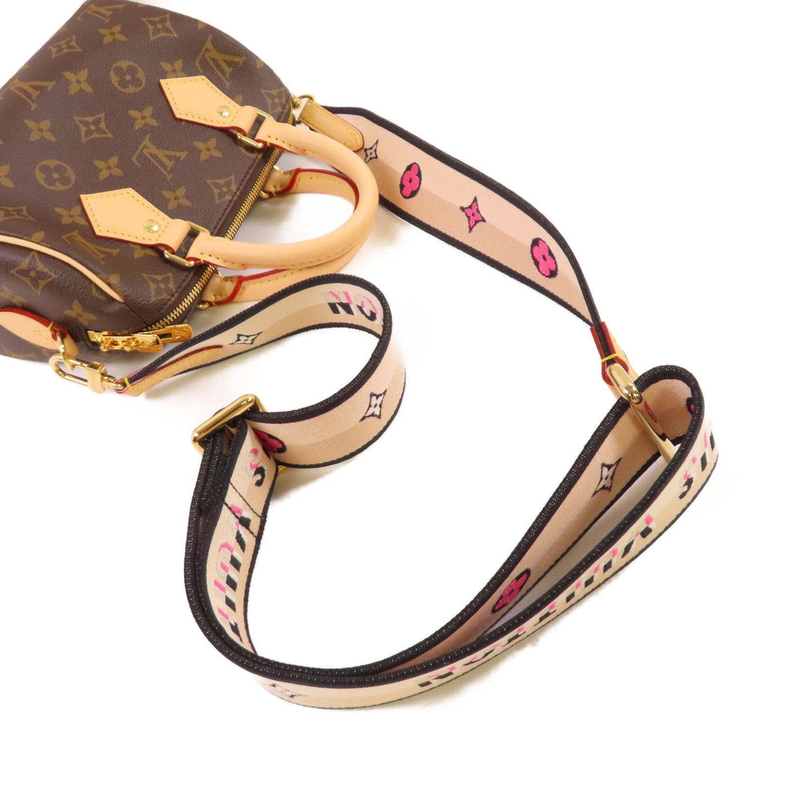 LOUIS VUITTON Monogram Speedy Bandouliere 20 Bag金扣手挽肩背兩用袋啡色