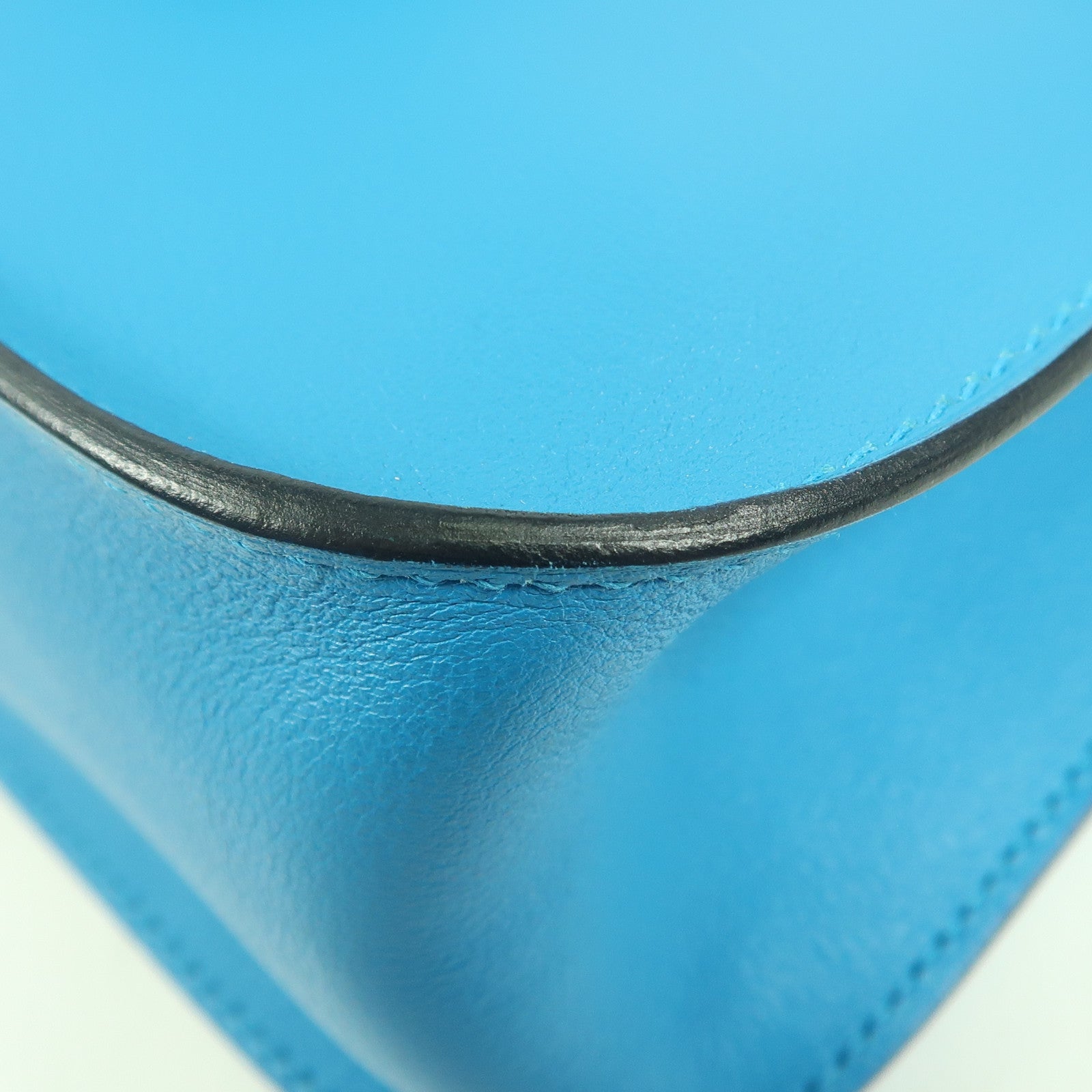 HERMES Swift皮革Halzan 25銀扣手挽肩背兩用袋Blue Frida