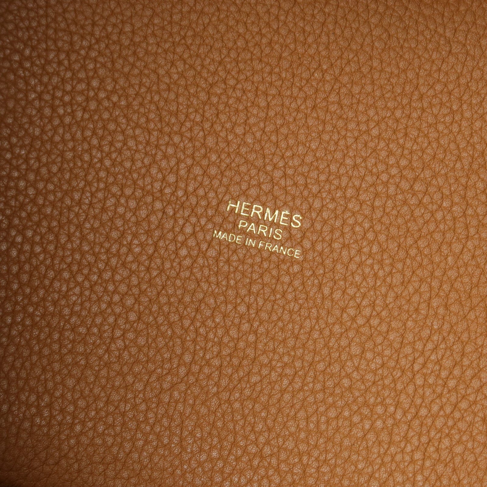 HERMES Clemence皮革Picotin PM手挽袋Gold