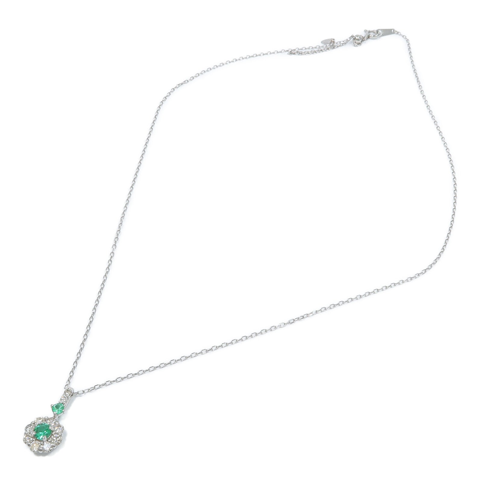 JEWELRY PT950鉑金Emerald Diamond Necklace綠寶石/鑽石項鍊