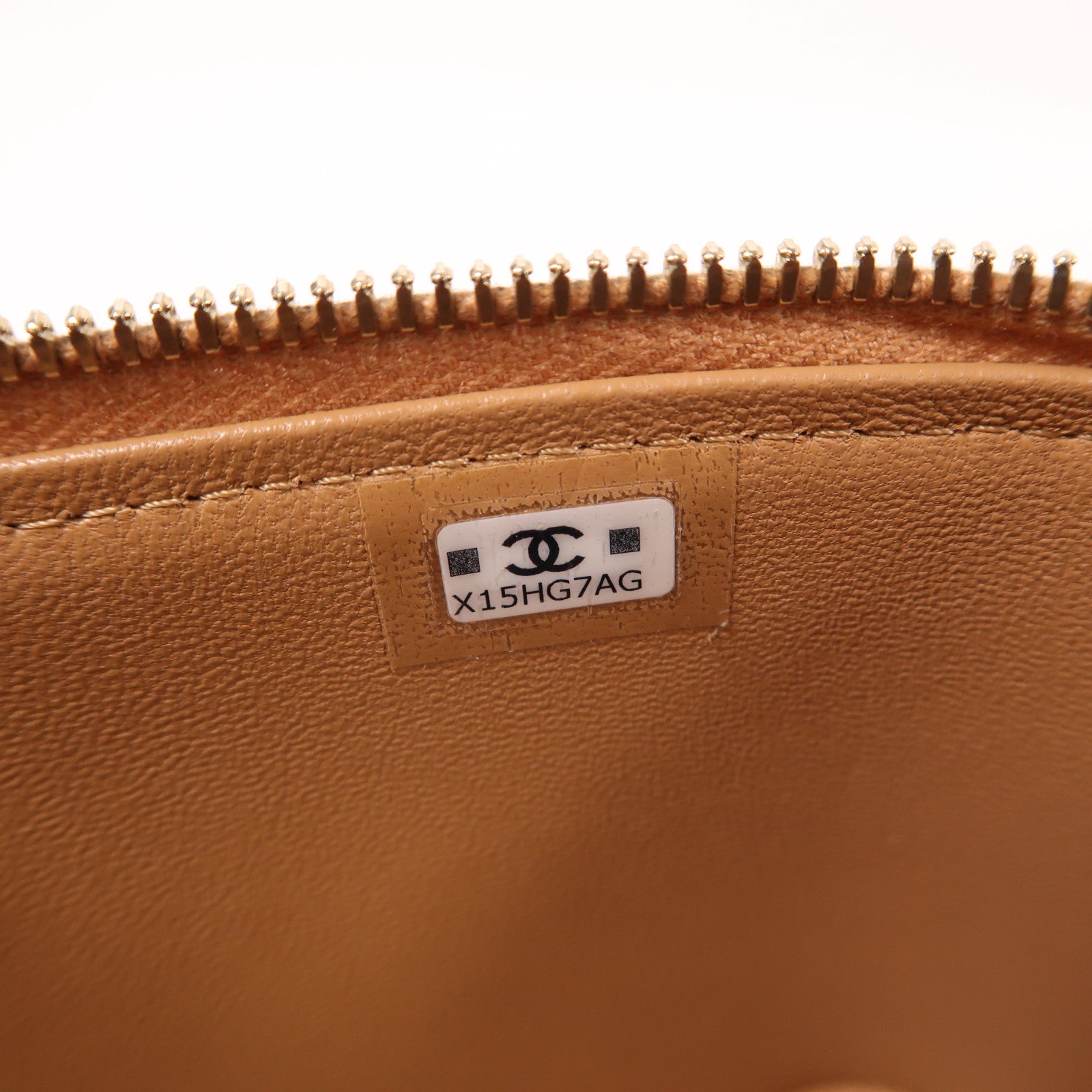 CHANEL CC GHW Vanity Chain 2 Way Bag Lambskin Leather Beige