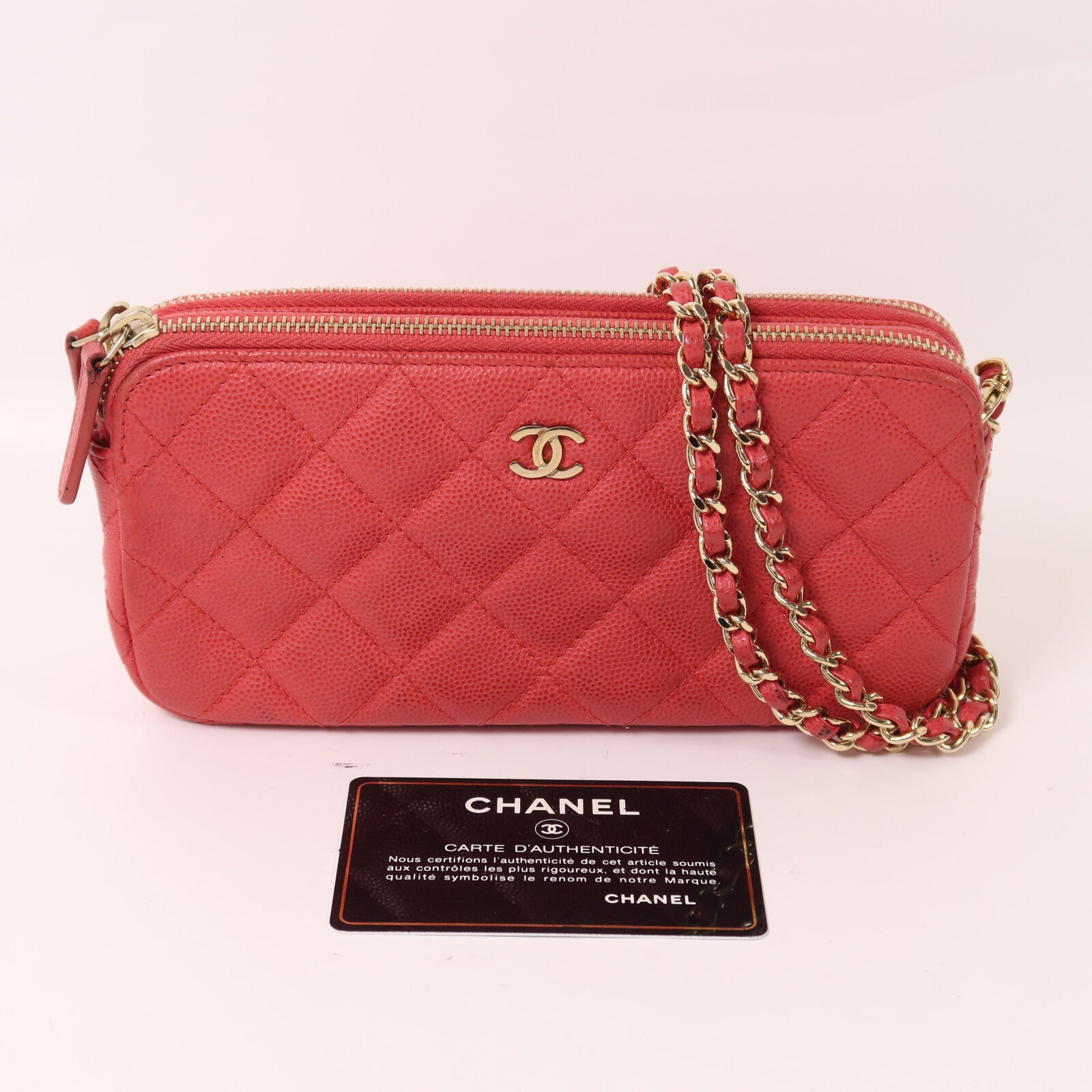 CHANEL 牛皮皮革Chain Shoulder鏈帶肩背袋