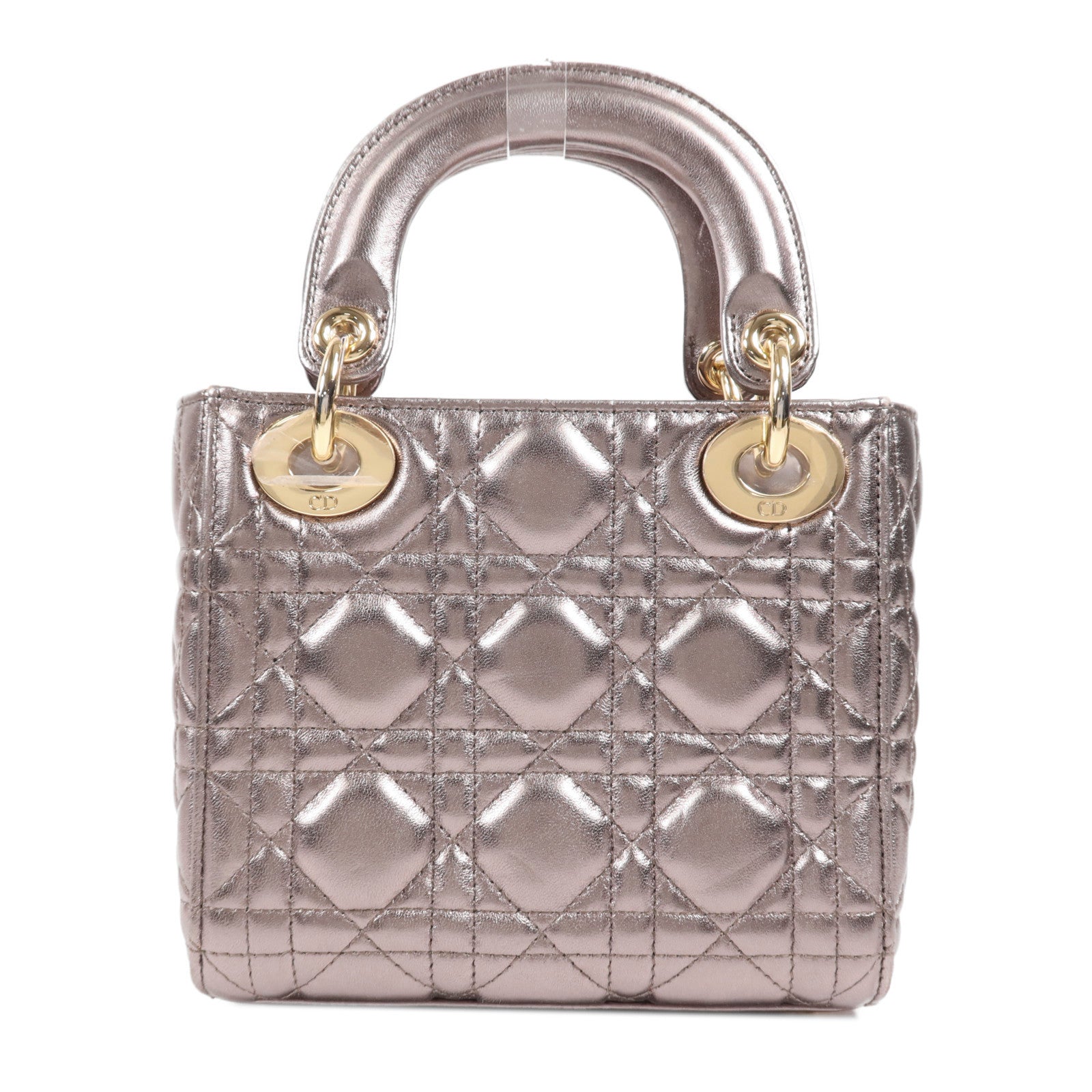 Dior 羊皮皮革Lady Dior Mini金扣手挽肩背兩用袋