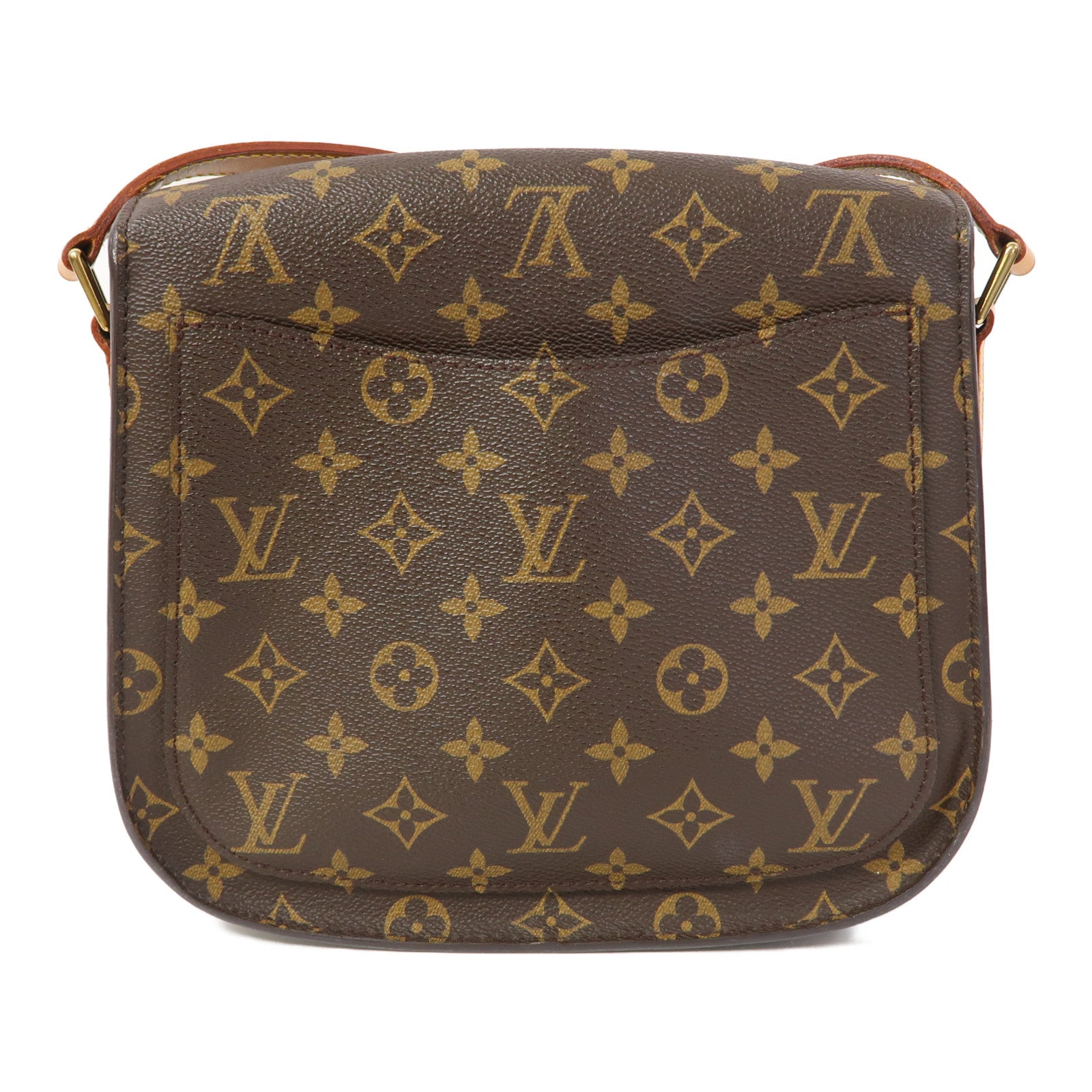 LOUIS VUITTON Monogram Saint Cloud GM金扣肩背袋啡色