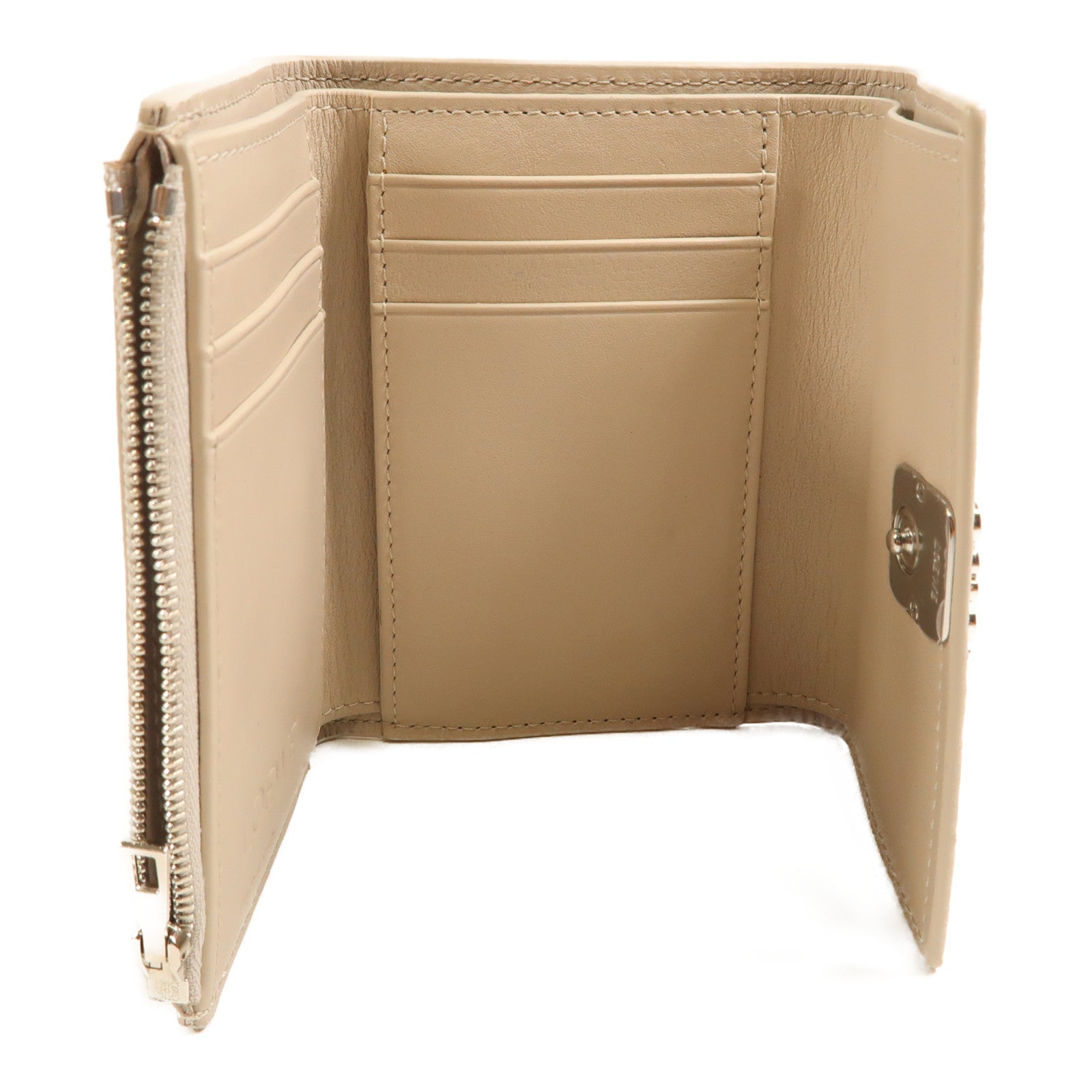 LOEWE 牛皮皮革Anagram small vertical wallet銀扣錢包灰色