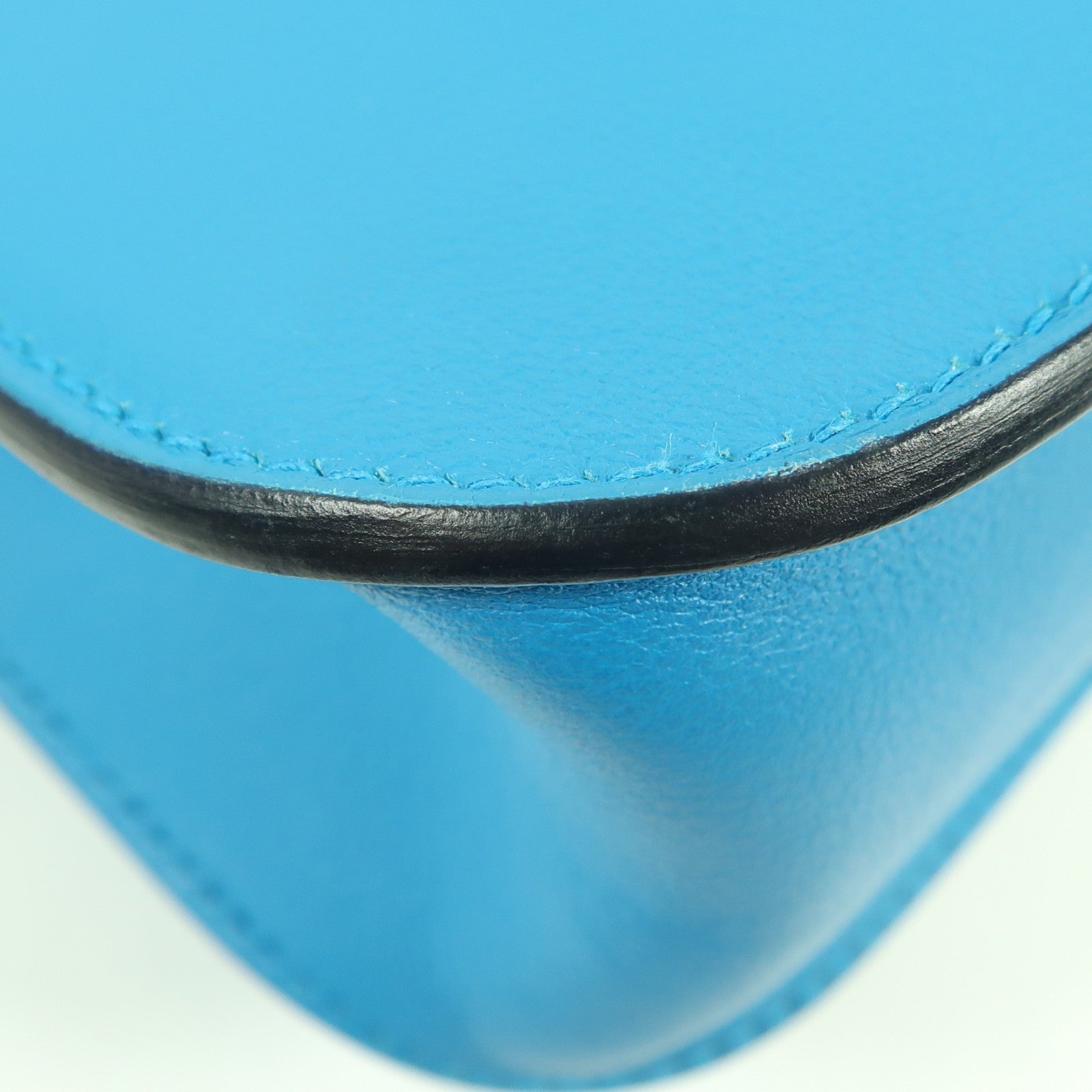 HERMES Swift皮革Halzan 25銀扣手挽肩背兩用袋Blue Frida