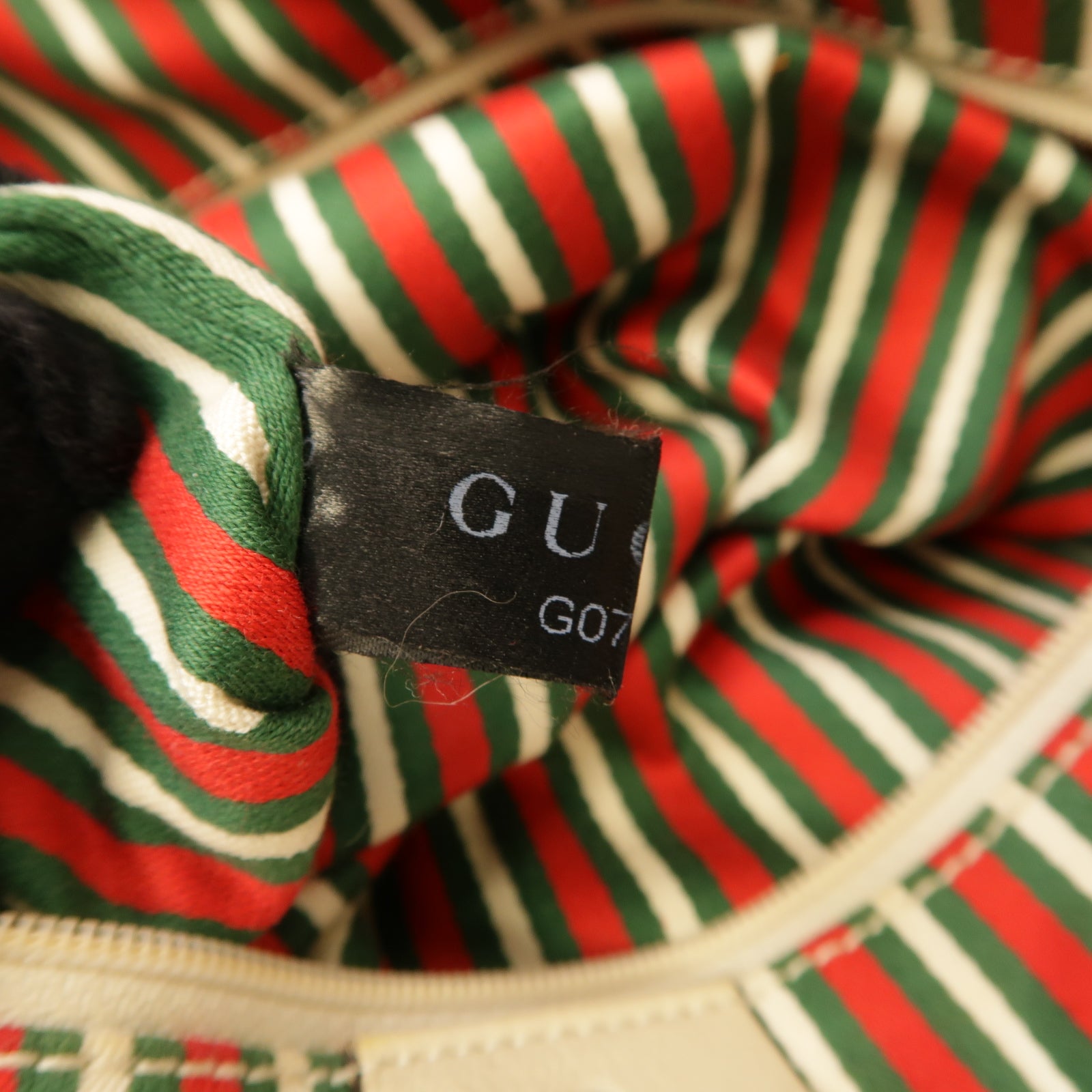 GUCCI 帆布Tote Bag金扣手挽袋白色/棕色