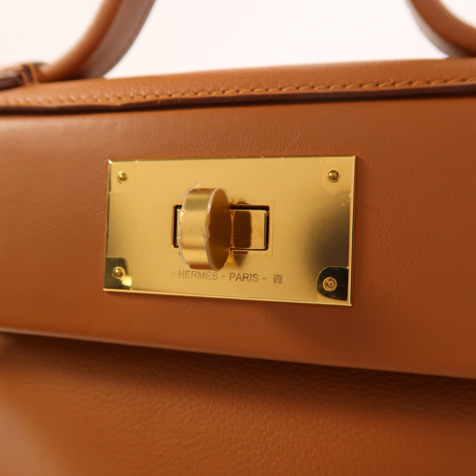 HERMES Evercolor皮革24/24 Mini金扣手挽肩背兩用袋Gold