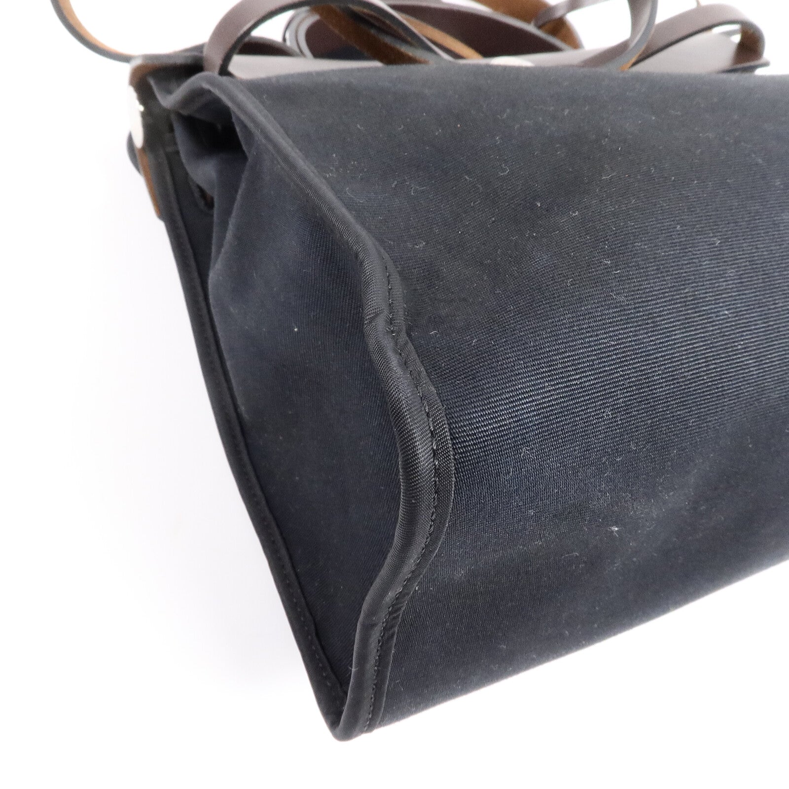 HERMES 帆布Herbag PM手挽肩背兩用袋Noir