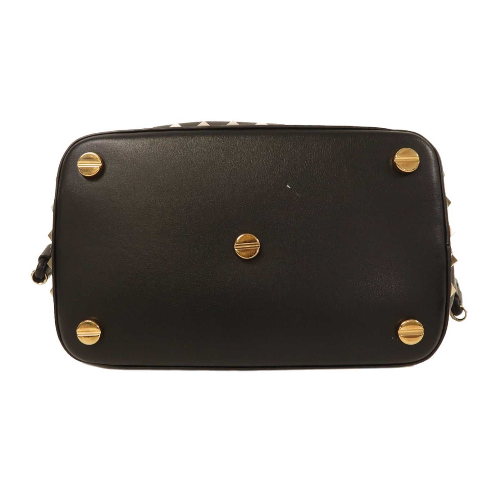 Valentino 牛皮皮革2 Way Shoulder金扣手挽肩背兩用袋黑色