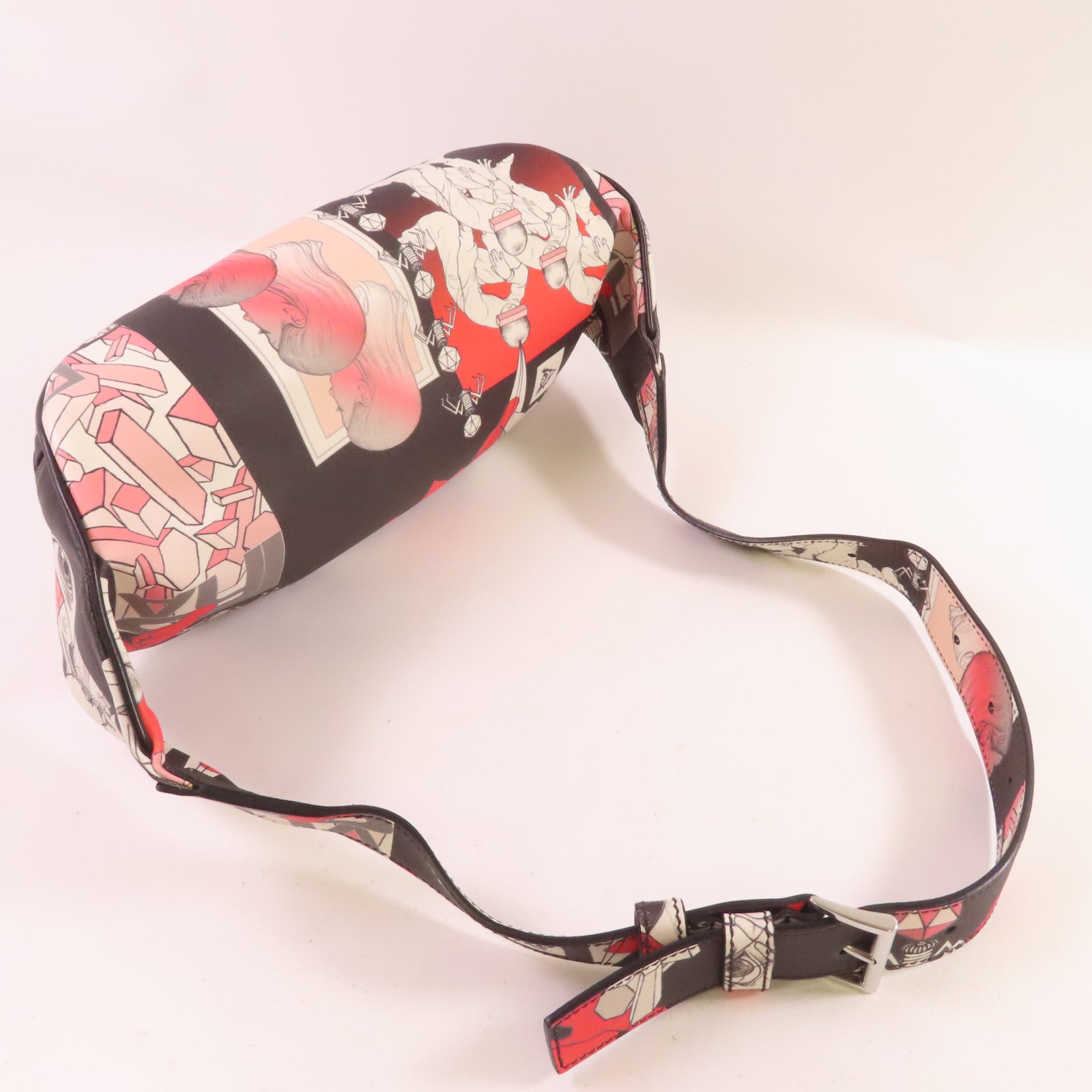 PRADA 塗層帆布Waist Bag銀扣腰包彩色