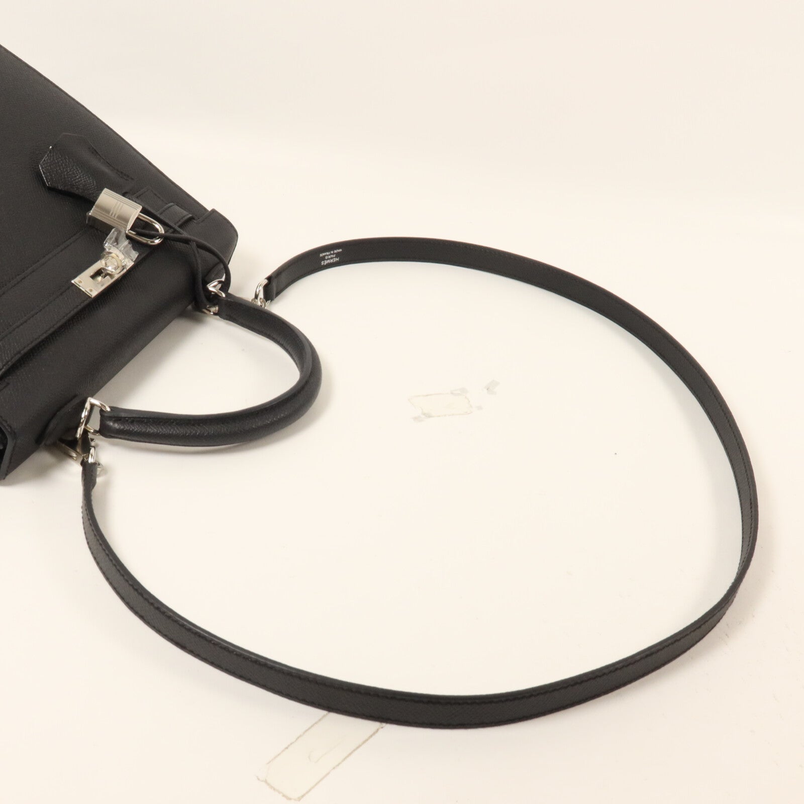 HERMES Epsom皮革Kelly 25手挽肩背兩用袋Noir