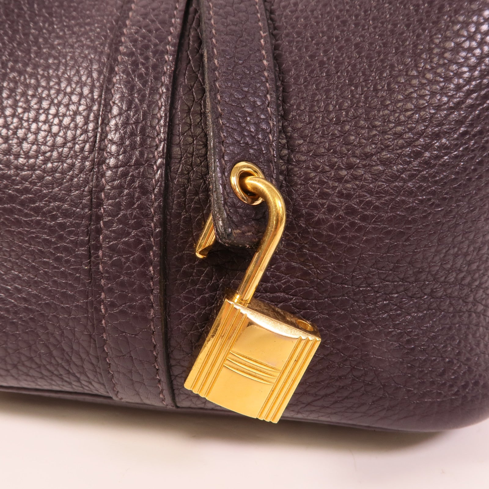 HERMES Clemence皮革Picotin MM手挽袋Raisin