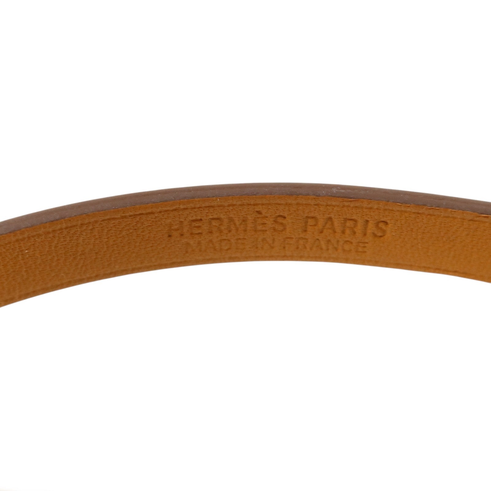 HERMES Epsom皮革/Swift皮革Double Tour Bracelet銀扣手鏈Etain/Gold