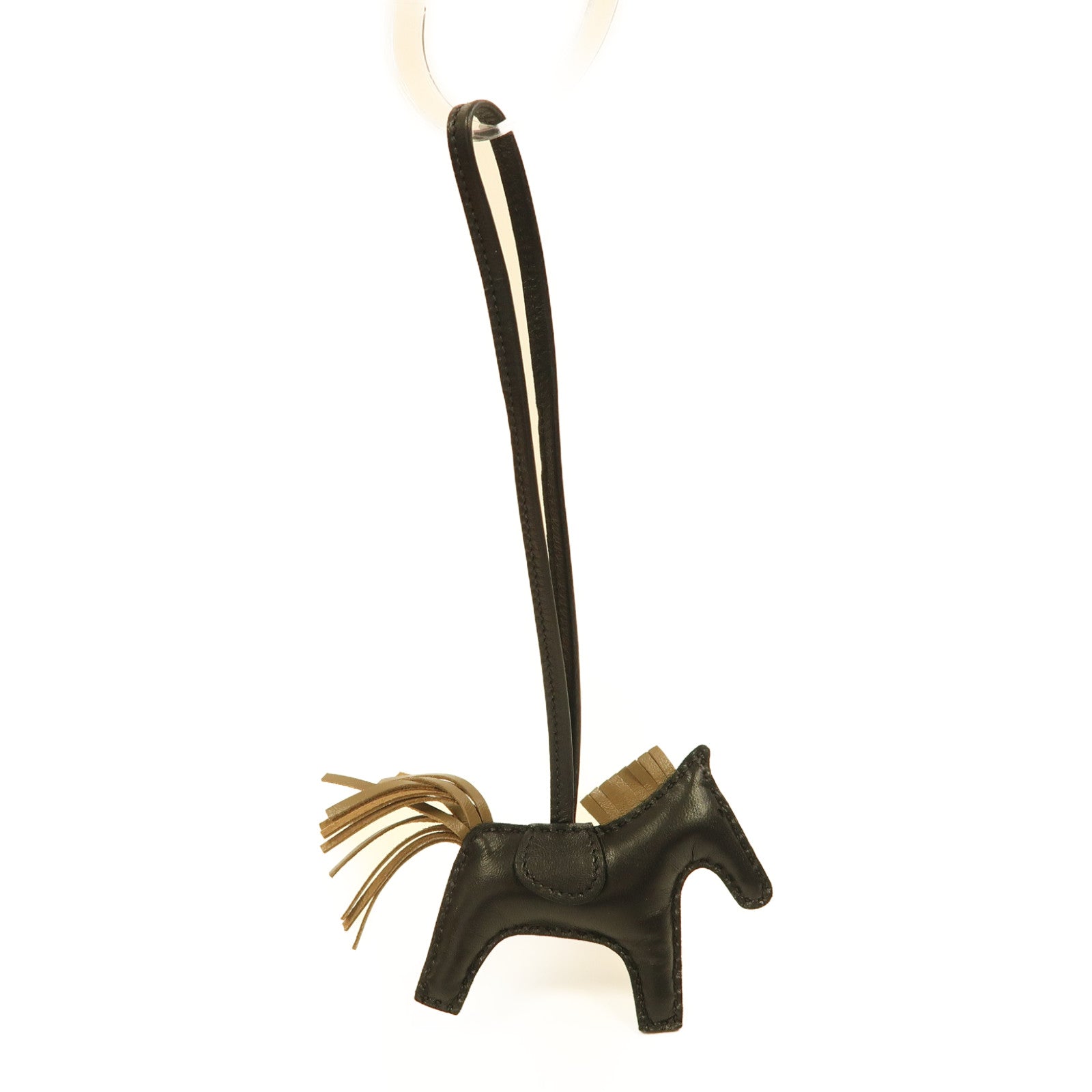 HERMES Swift皮革Rodeo PM掛飾黑色
