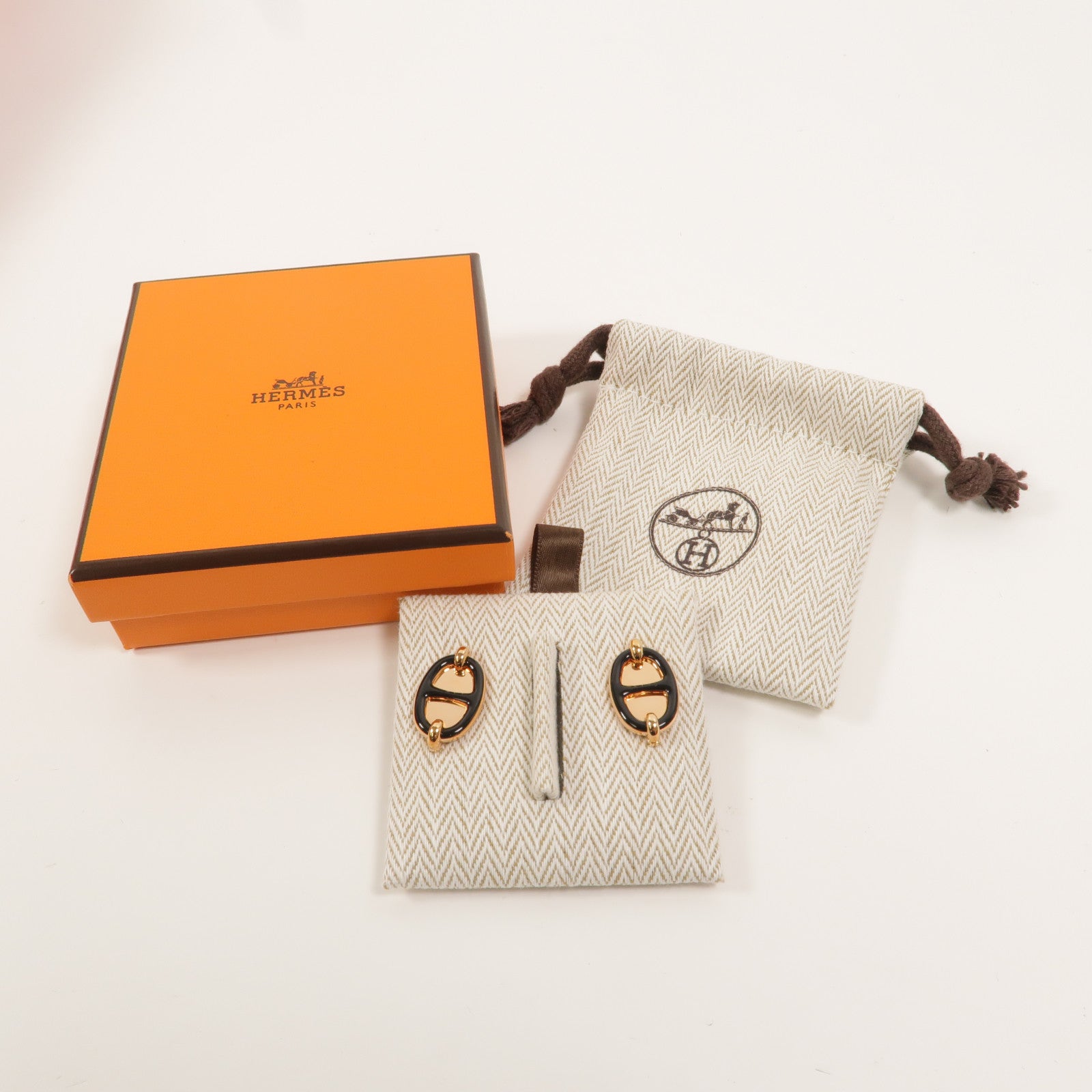 HERMES 金屬Mini Maillon Earrings耳環