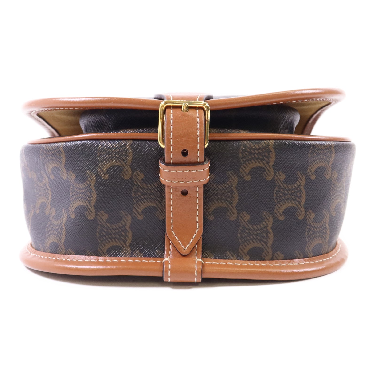 CELINE 塗層帆布Folco金扣肩背袋