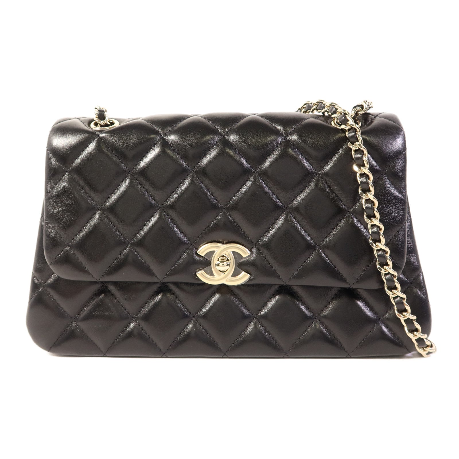 CHANEL 羊皮皮革Chain Shoulder Bag金扣鏈帶肩背袋