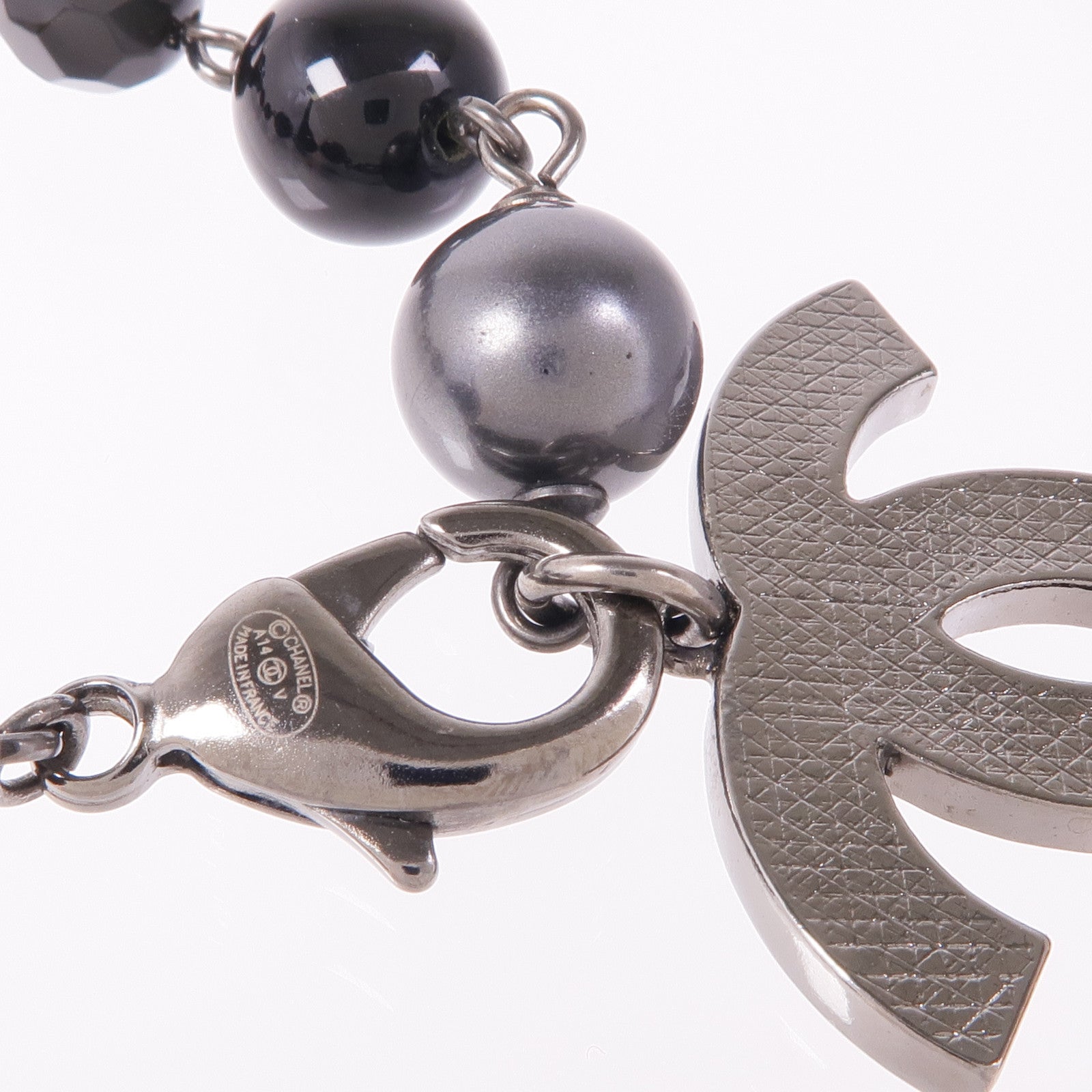 CHANEL CC Bracelet PVC/Metal Black