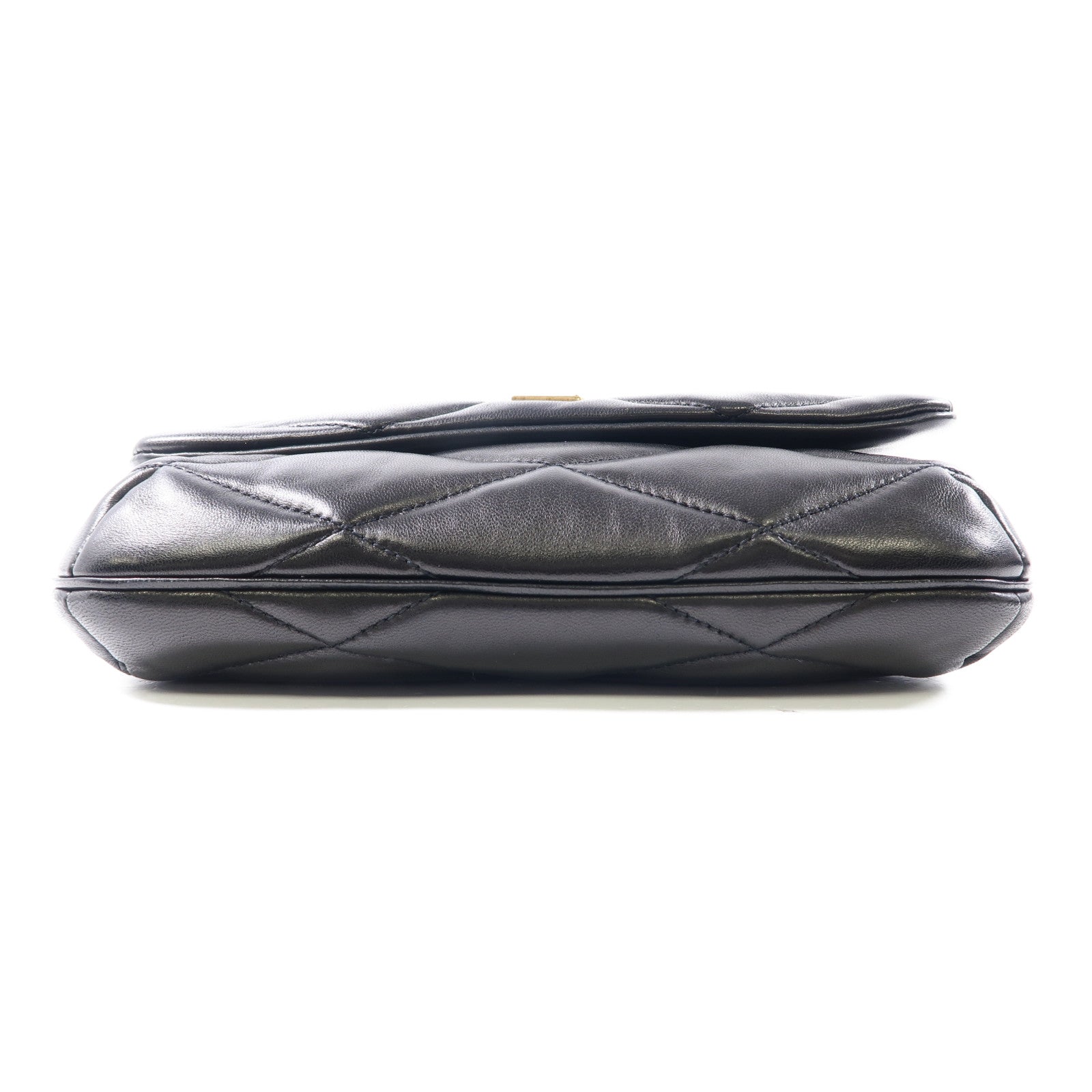SAINT LAURENT 羊皮皮革LE57金扣肩背袋黑色