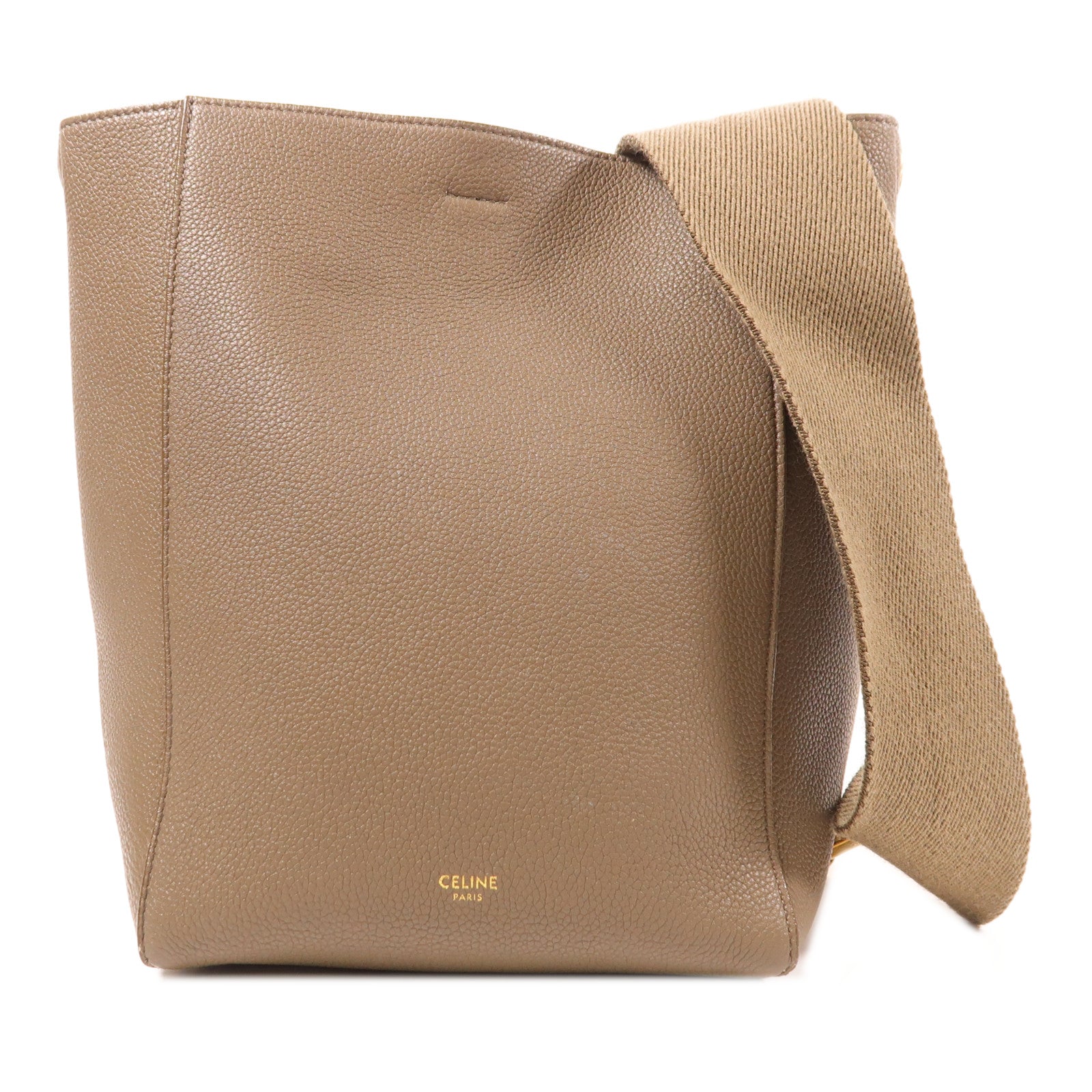 CELINE 牛皮皮革Sangle Bucket Bag金扣肩背袋