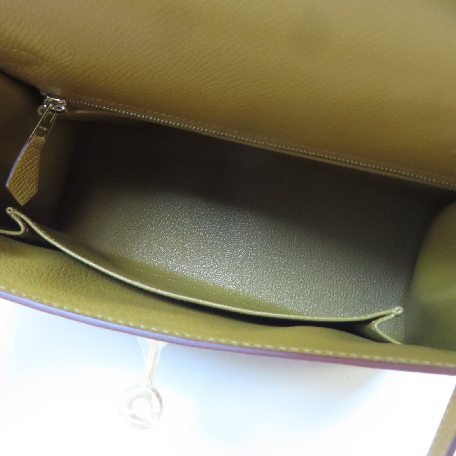HERMES Epsom皮革Kelly 25金扣手挽肩背兩用袋Sesame/啡色