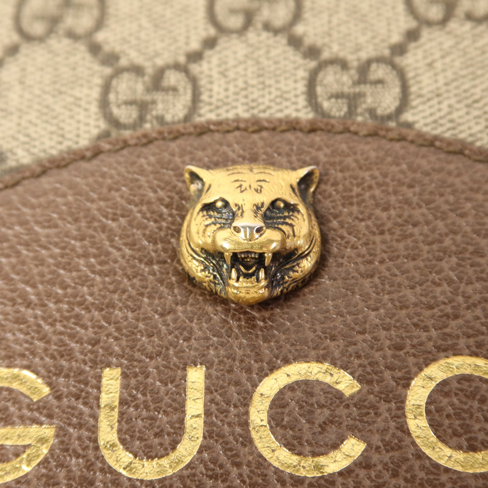 GUCCI 塗層帆布GG Messenger Bag金扣肩背袋