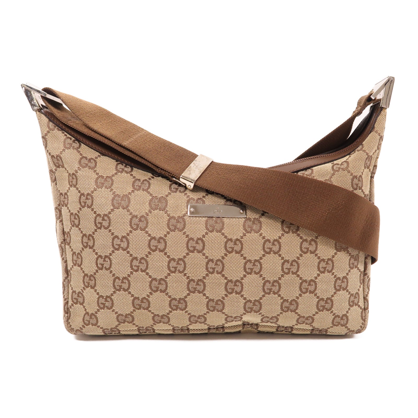 GUCCI 帆布Shoulder Bag銀扣手挽袋