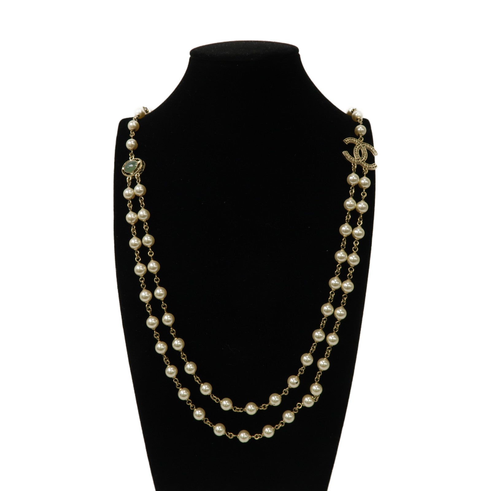 CHANEL 【激減優惠】金屬/PVC Necklace項鍊白色/金色/綠色