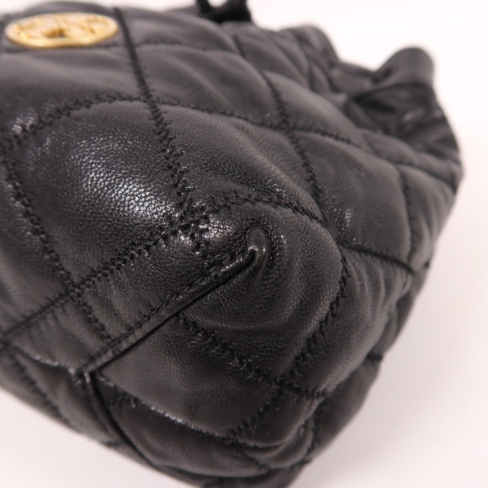 Tory Burch 皮革Willa Small Drawstring Bag金扣鏈帶手挽肩背兩用袋
