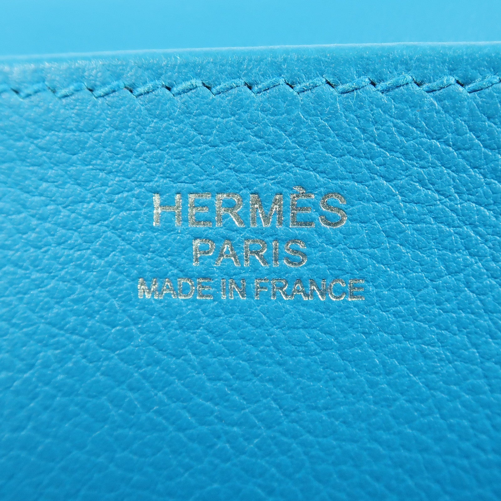 HERMES Swift皮革Halzan 25銀扣手挽肩背兩用袋Blue Frida