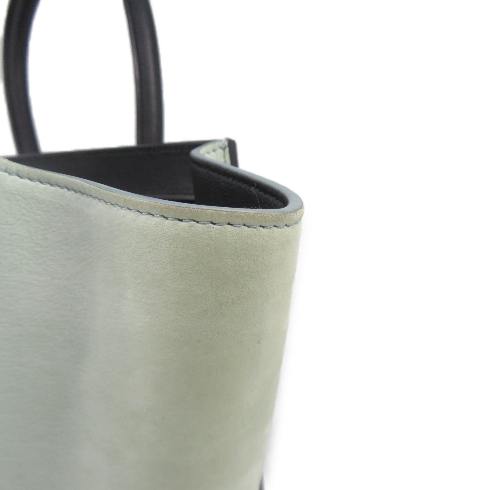 CELINE Micro Luggage Bag in Cowhide Leather Beige/Green/Black