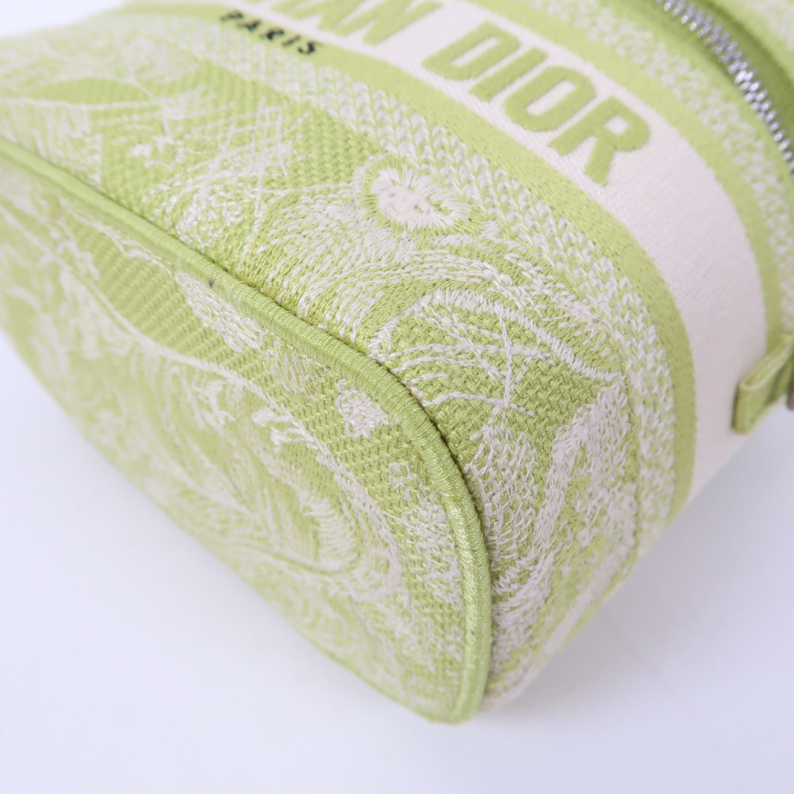 Dior 帆布Small DiorTravel Vanity Case銀扣手挽肩背兩用袋綠色