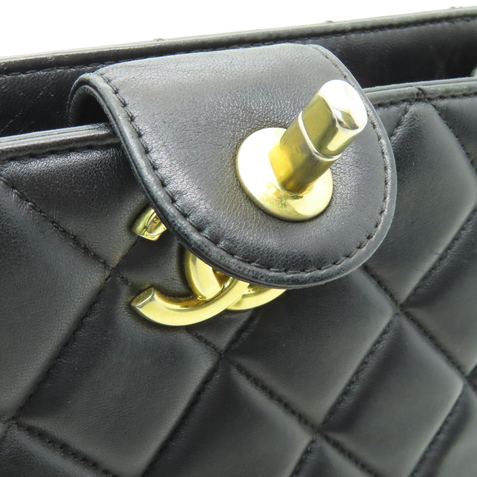 CHANEL 【激減優惠】菱格羊皮皮革Chain Choulder Bag金扣鏈帶肩背袋黒色