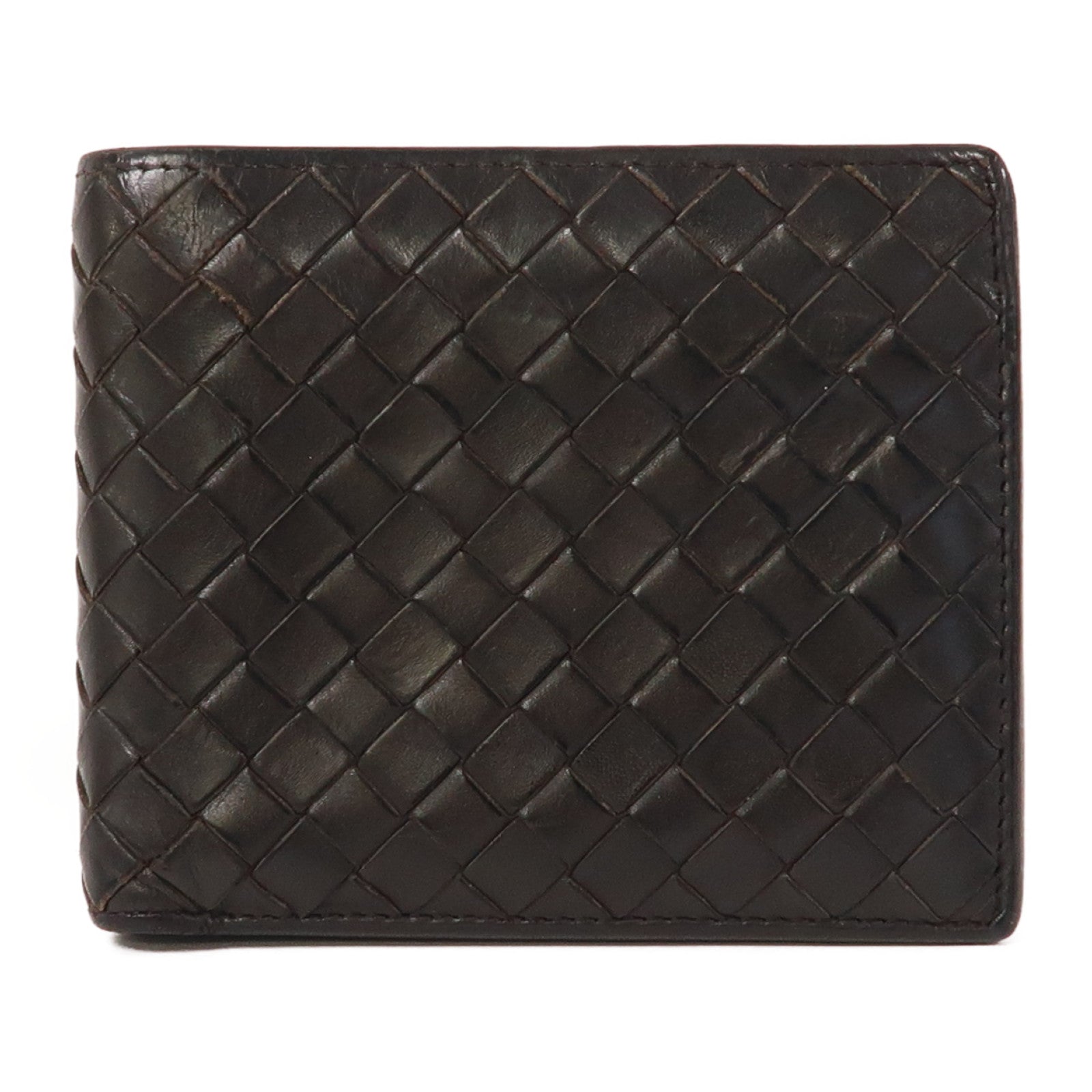 BOTTEGA VENETA 【激減優惠】織紋羊皮皮革Wallet錢包啡色