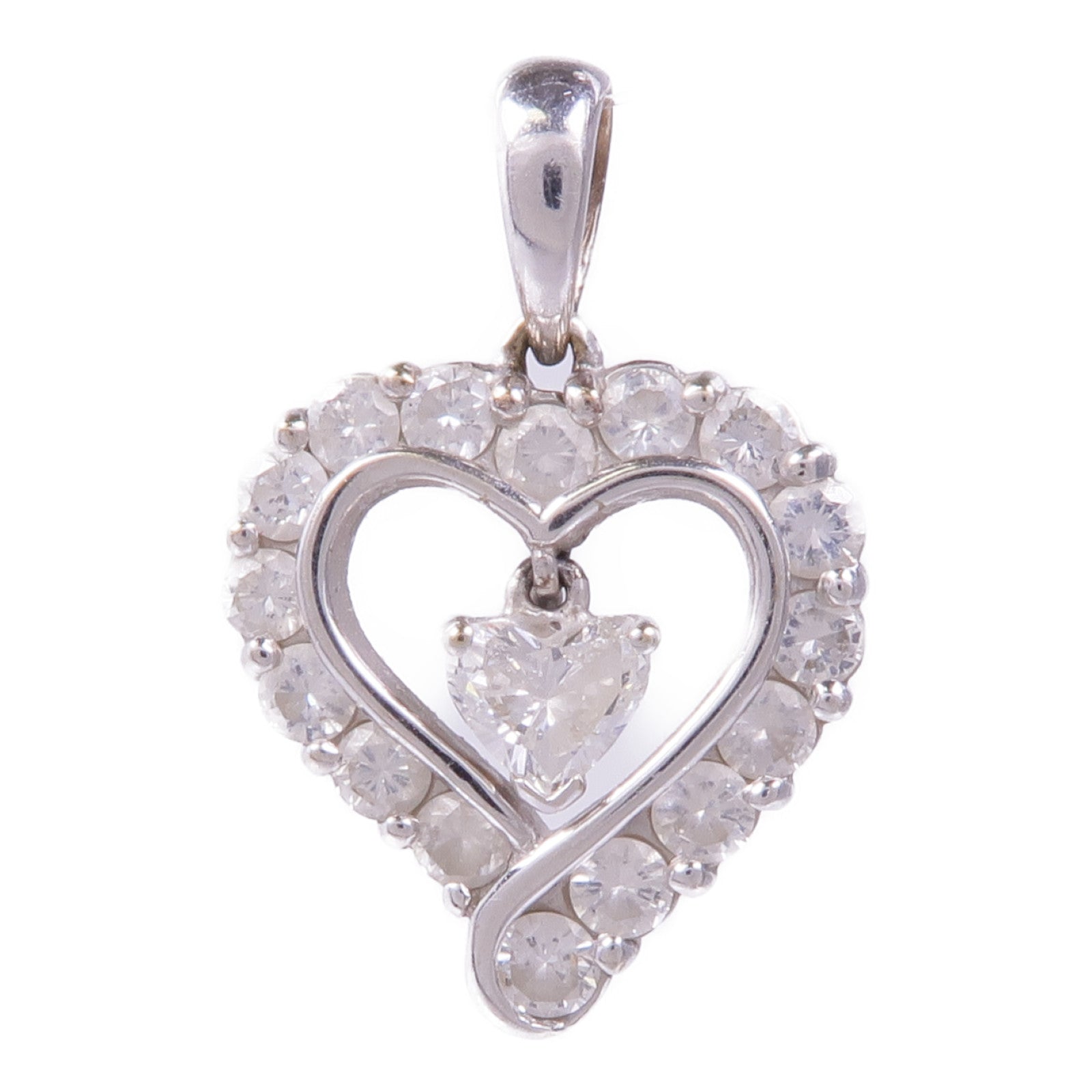 JEWELRY 【激減優惠】18K白金Diamond Pendant Top鑽石吊墜