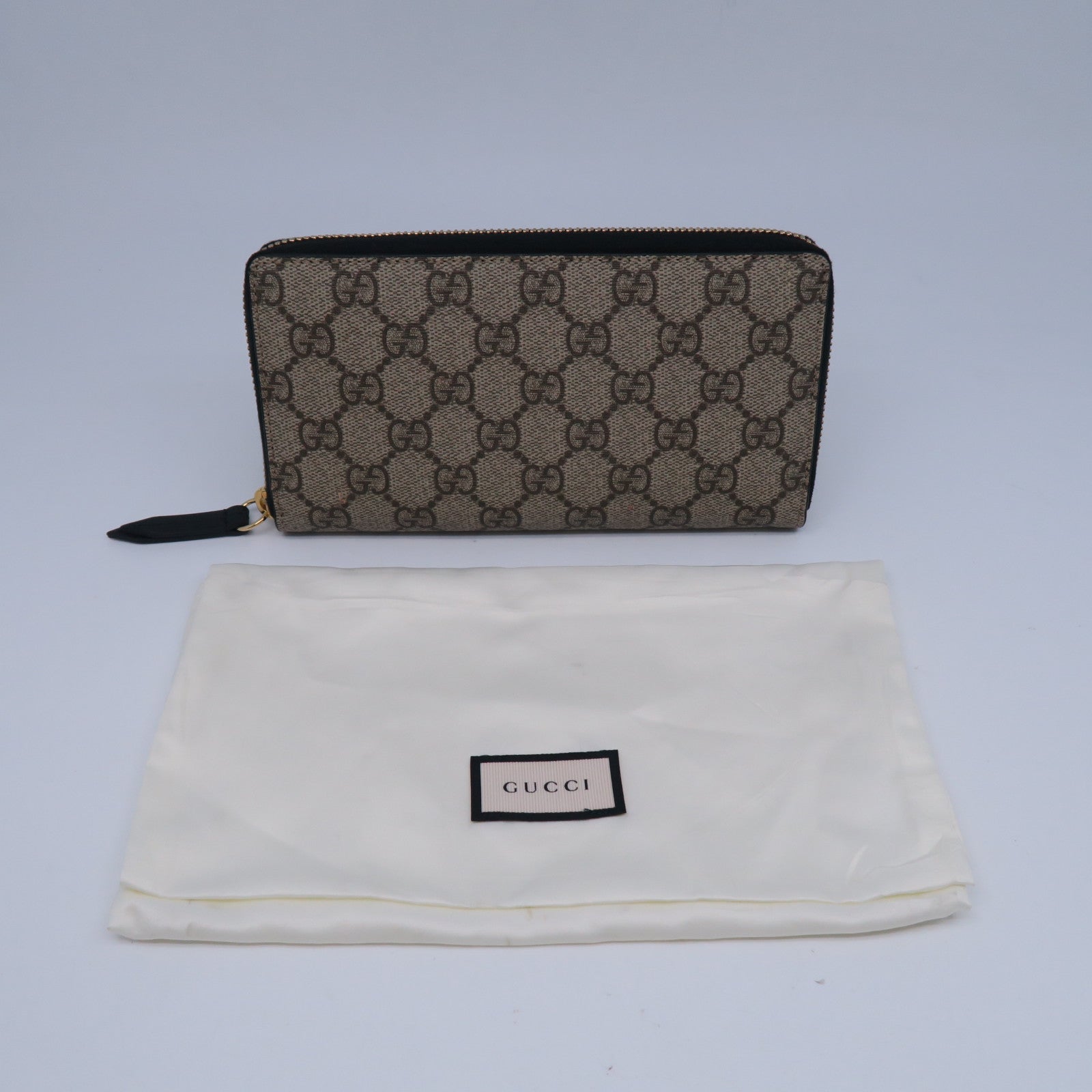 GUCCI 【清倉大減價】塗層帆布 Zipper Long Wallet金扣拉鍊長錢包啡色