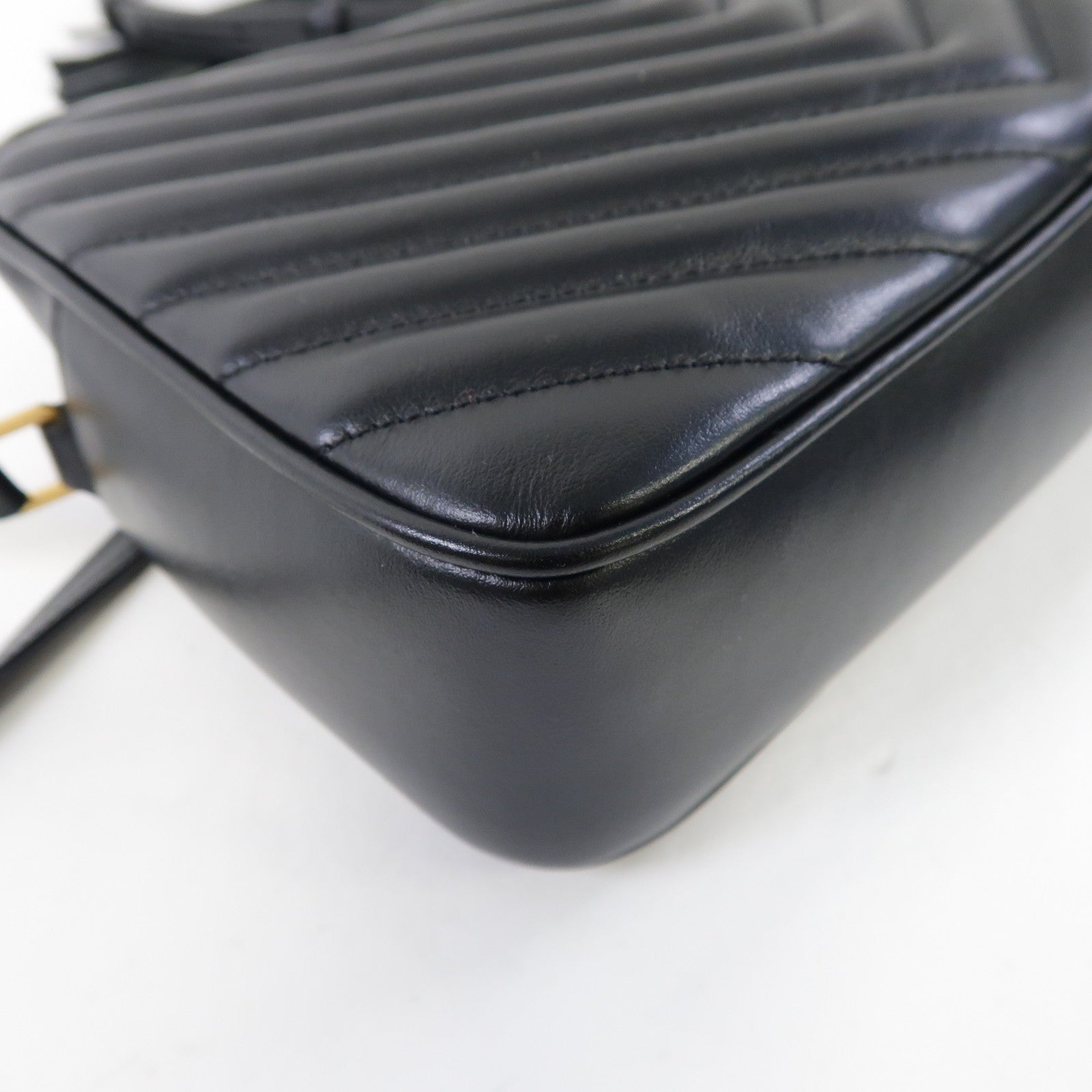 SAINT LAURENT 牛皮皮革Shoulder Bag金扣肩背袋黑色
