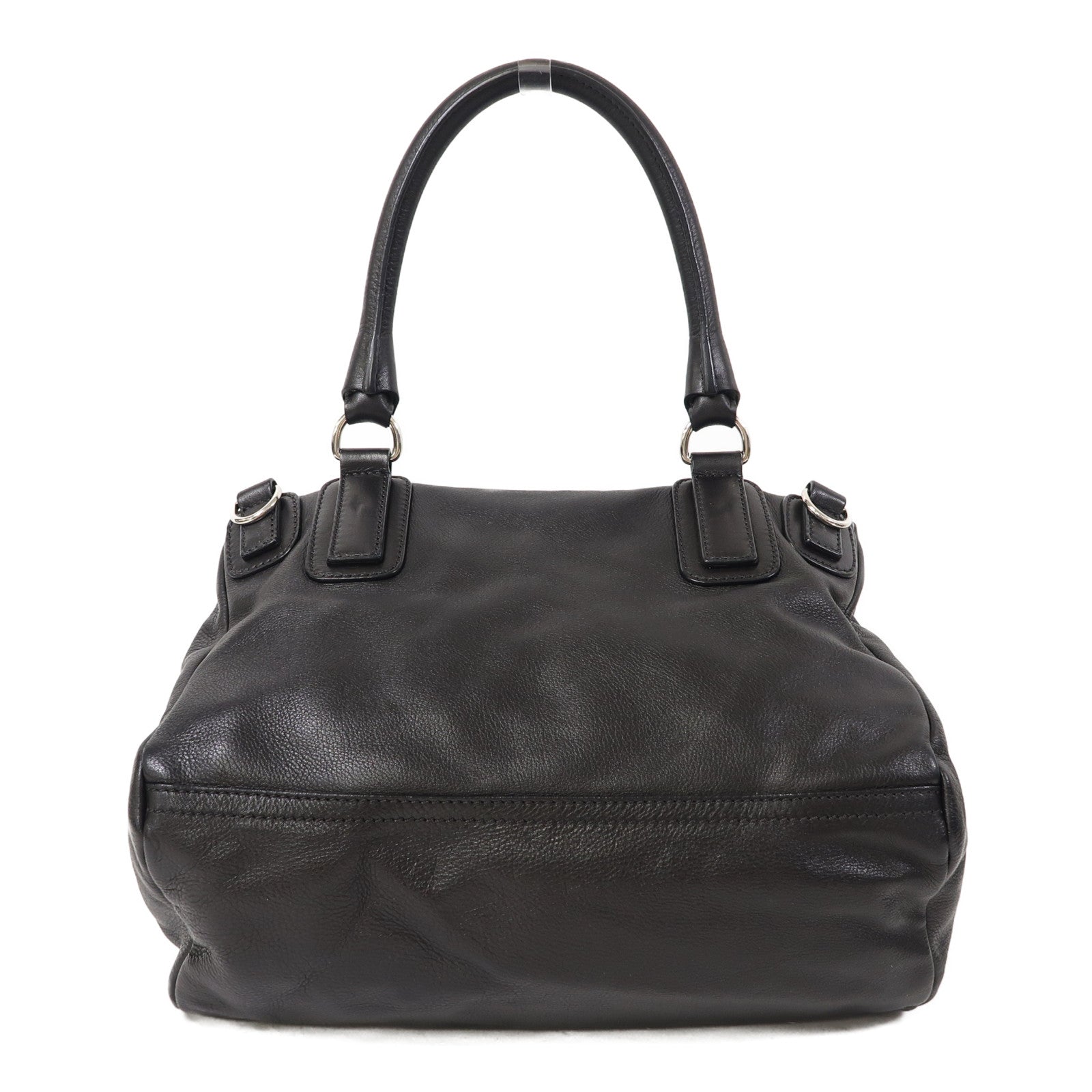 GIVENCHY 皮革Pandora銀扣手挽袋黑色