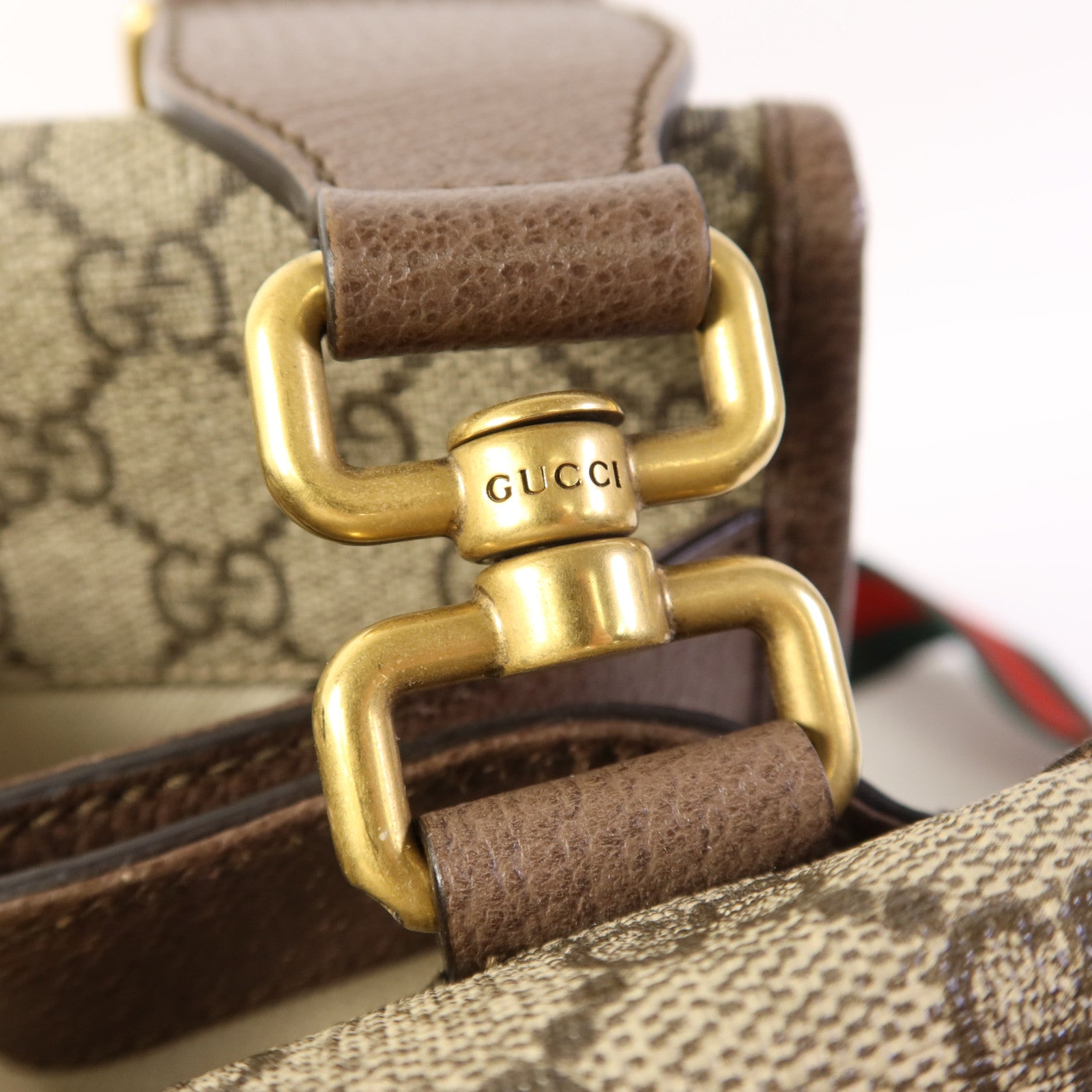 GUCCI 塗層帆布GG Messenger Bag金扣肩背袋