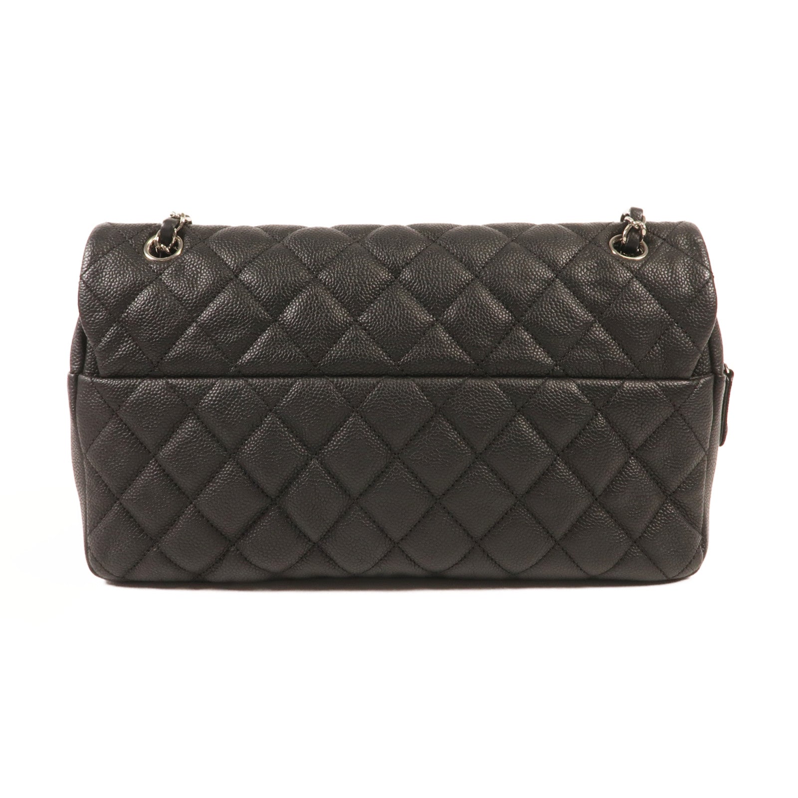 CHANEL 牛皮皮革Shoulder Bag銀扣鏈帶肩背袋
